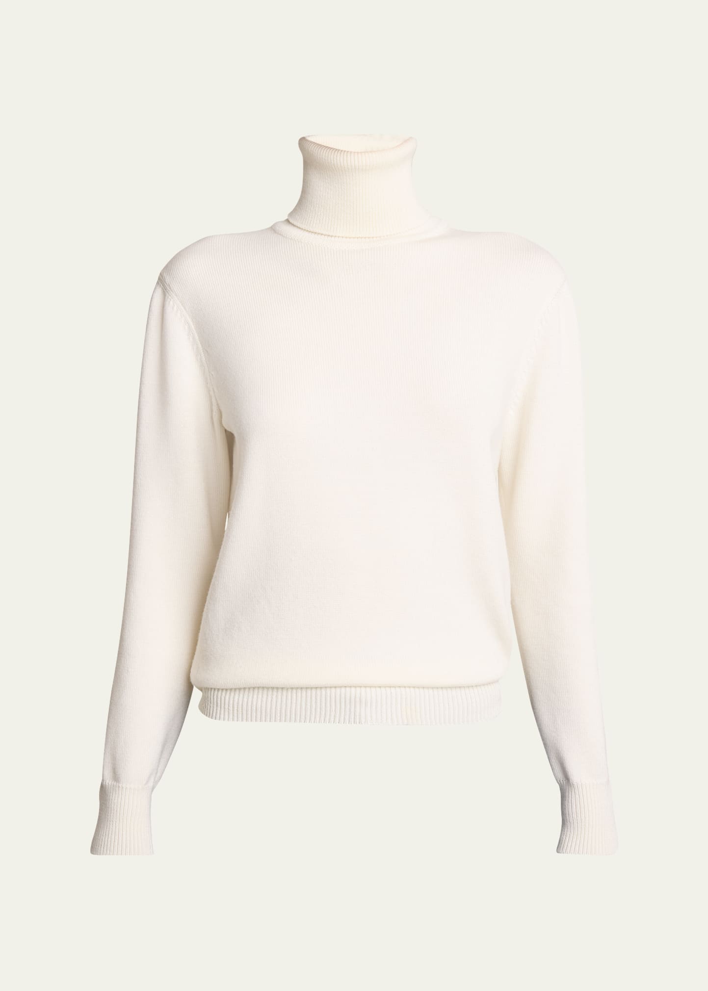 Alaïa Layered Ribbed Turtleneck Top In Blanc Naturel
