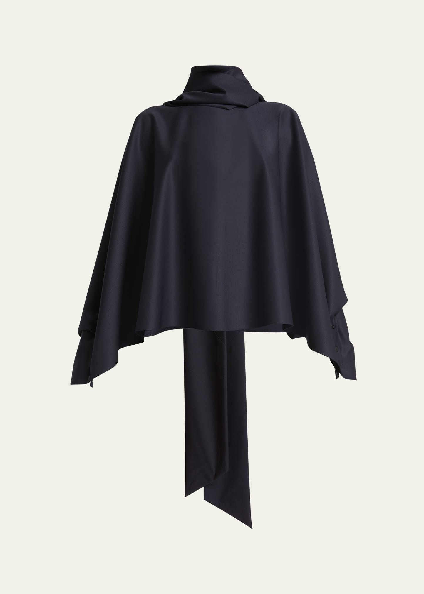 Alaïa Draped Backless Blouse With Train Detail In Marine F