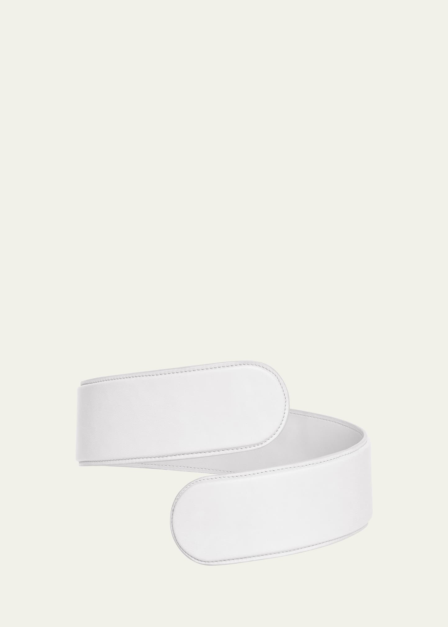 Shop Alaïa Medium Flex Twist Leather Belt In Blanc