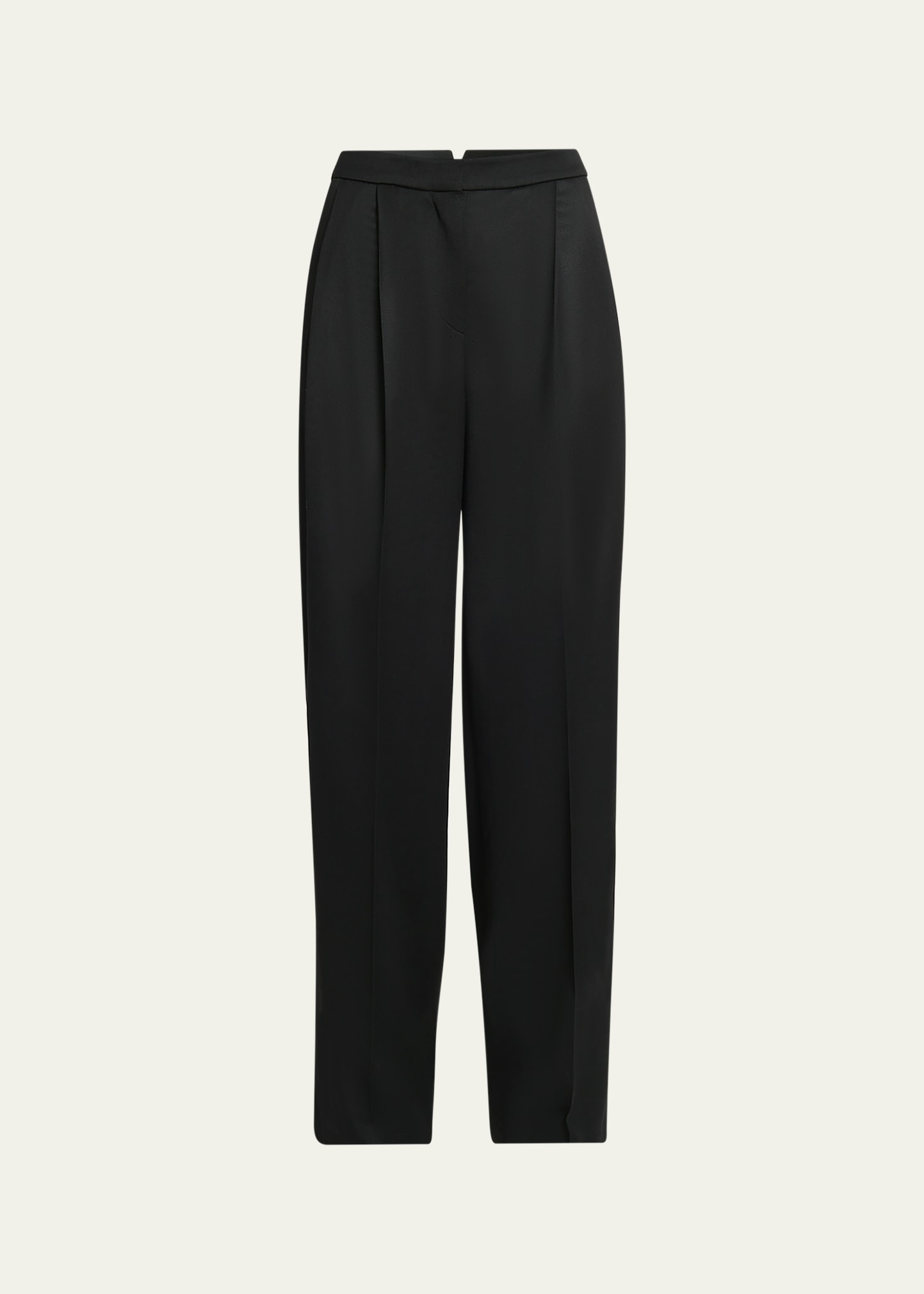 Givenchy Wool Satin Straight-leg Trousers In Black