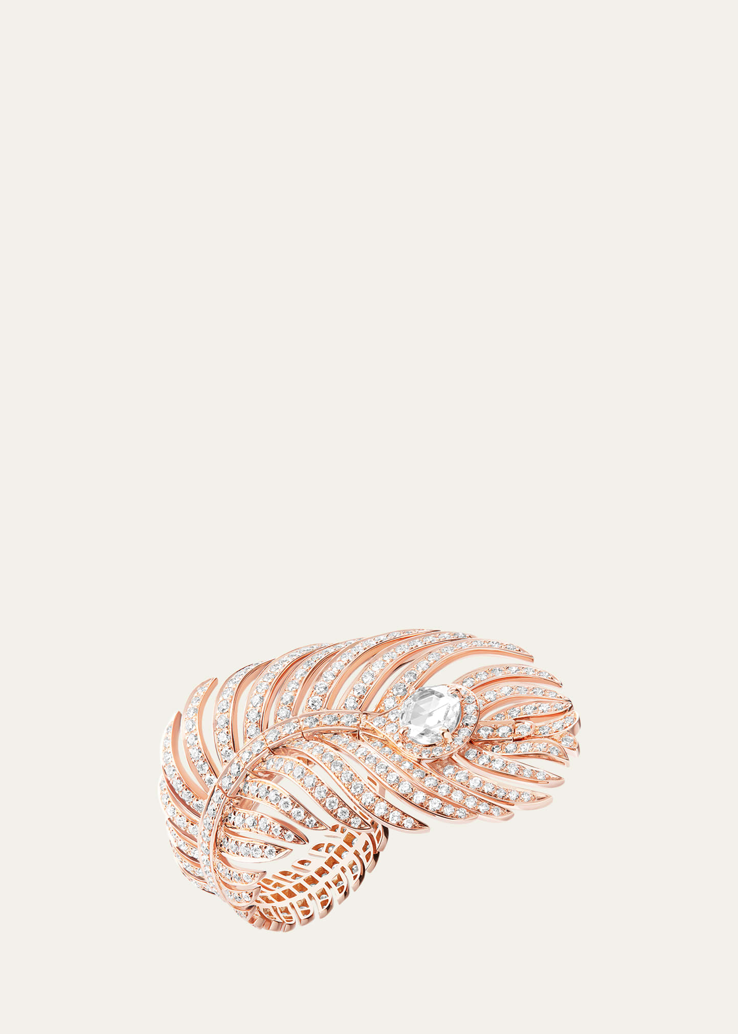Plume de Paon 18K Pink Gold Diamond Ring