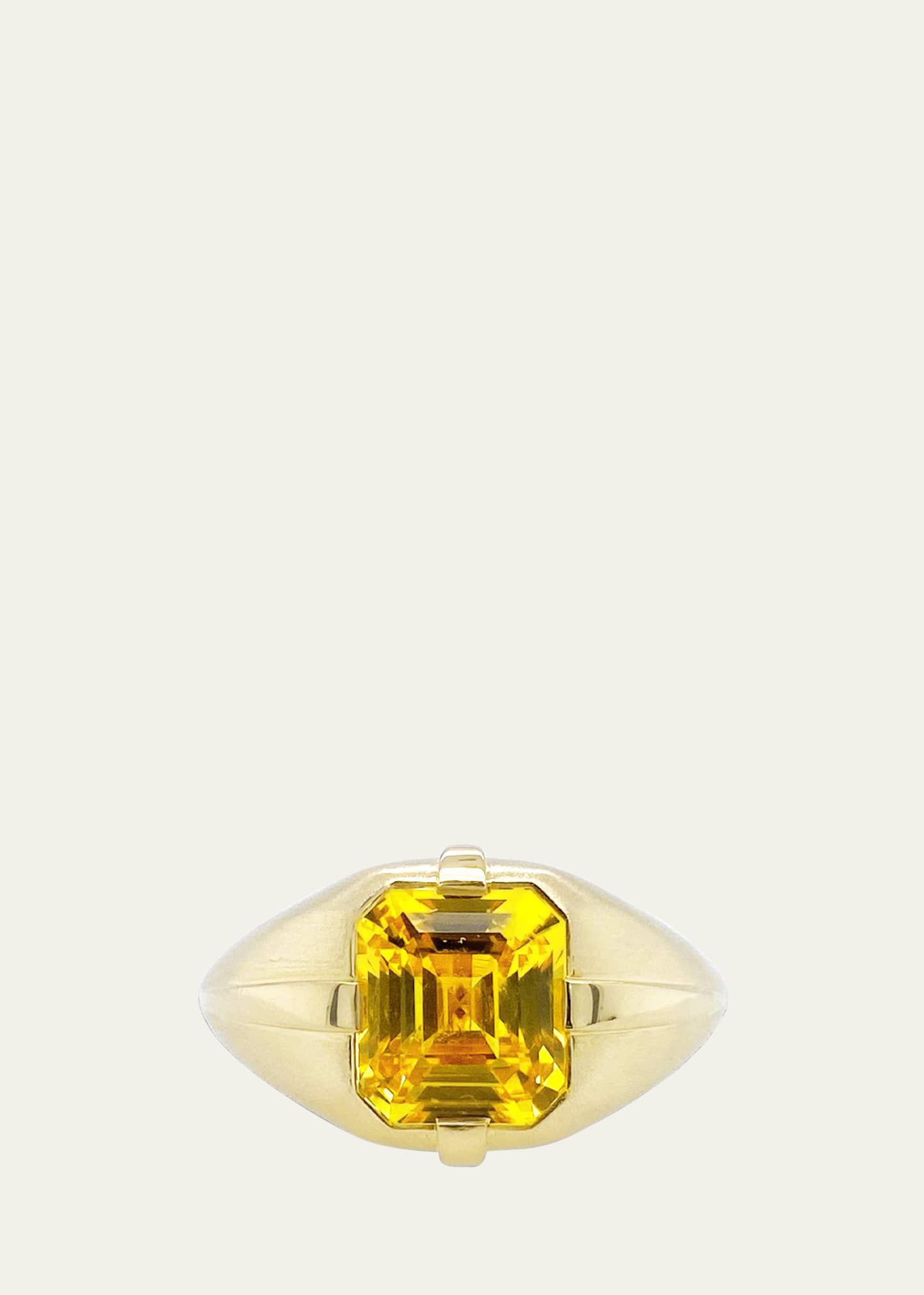 18K Gold Ring with Yellow Sapphire