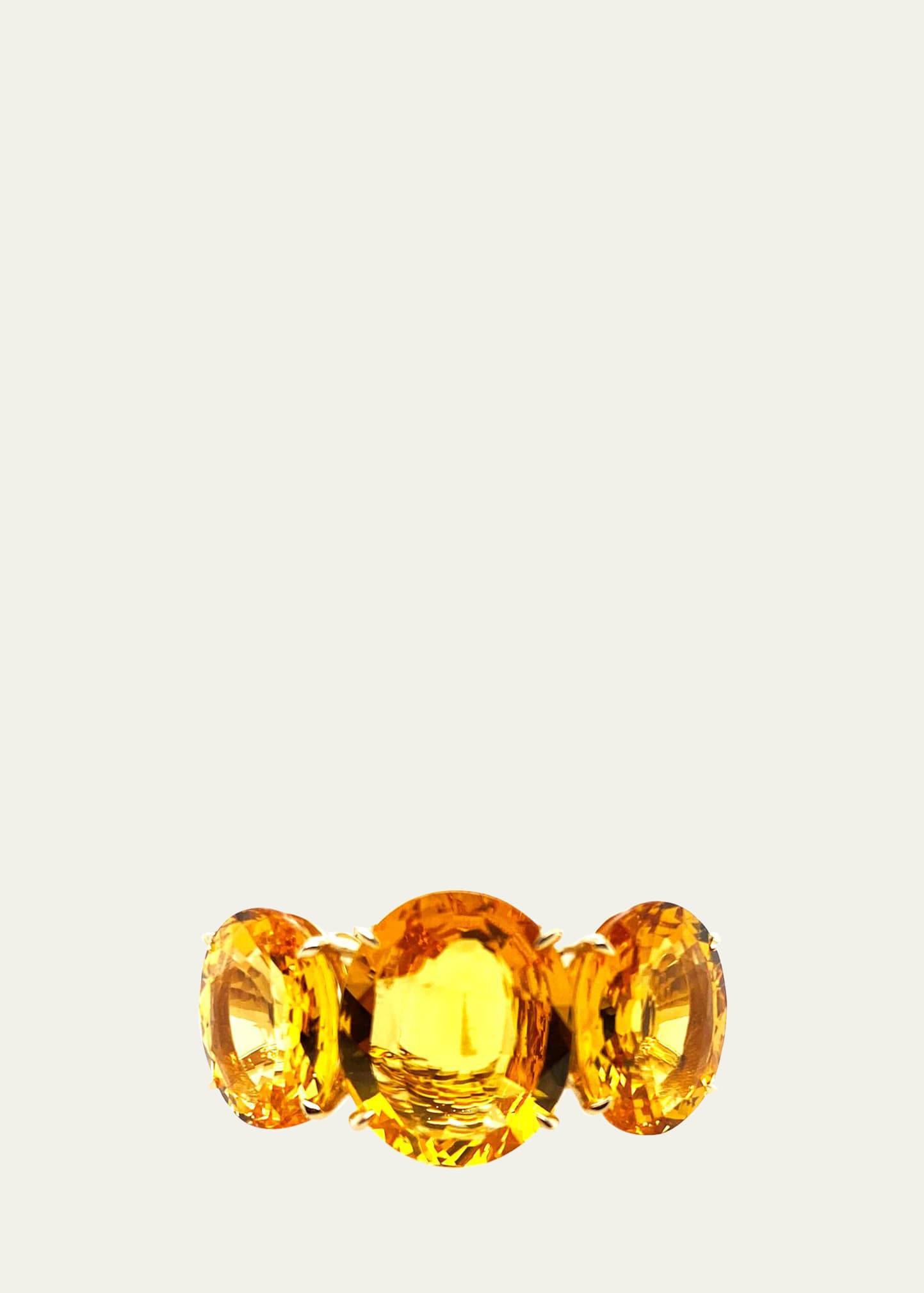 18K Gold 3-Stone Yellow Sapphire RIng