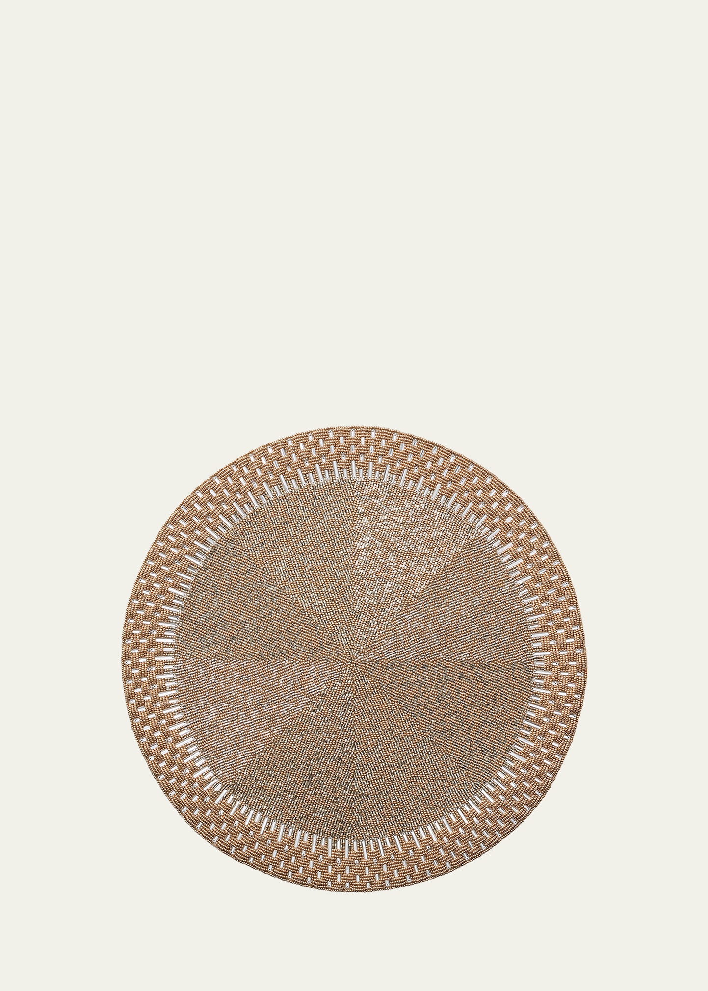 Kim Seybert Beaded Woven Placemat In Gold/silver