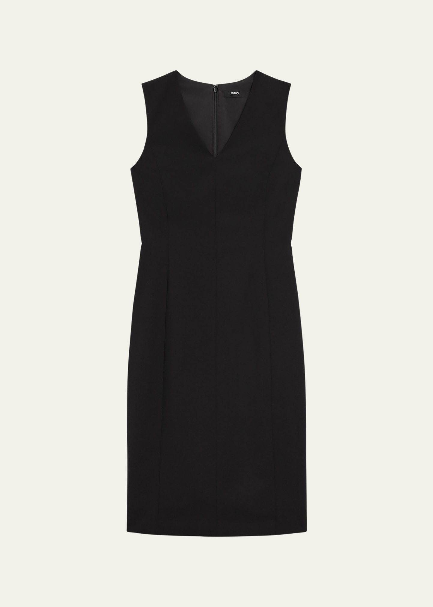 Theory Slim Midi Sheath Dress In Blk