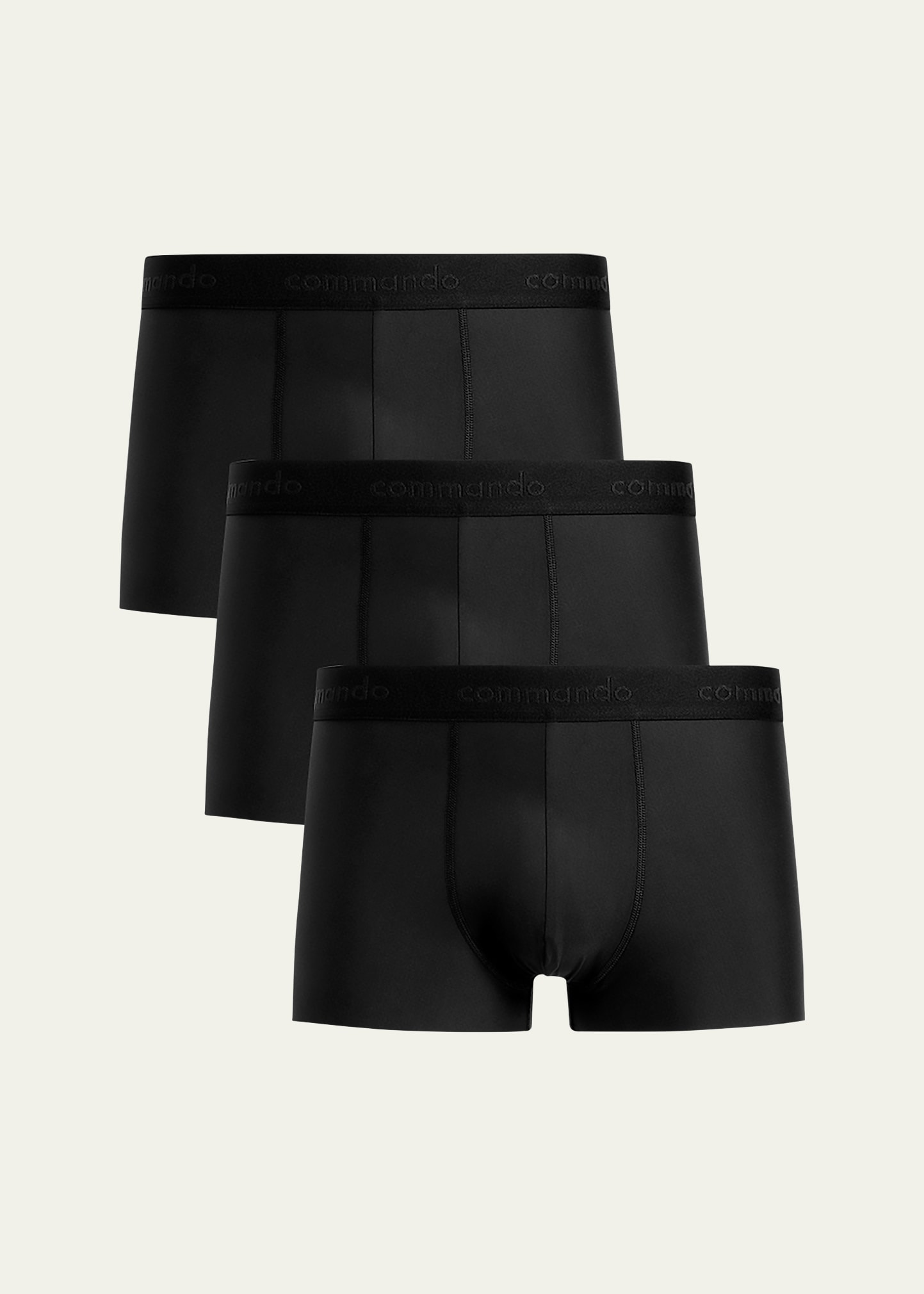 Commando Micro Modal Modern Fit 3 Pack Trunk In Black