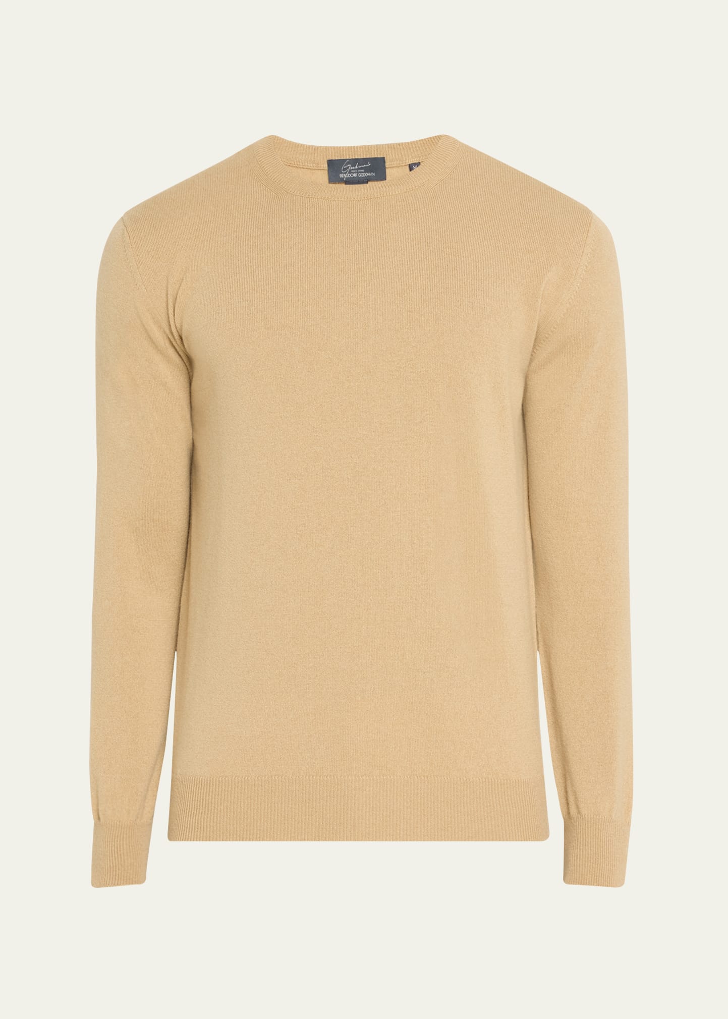 Bergdorf Goodman Men's Solid Cashmere Crewneck Sweater In Neutral