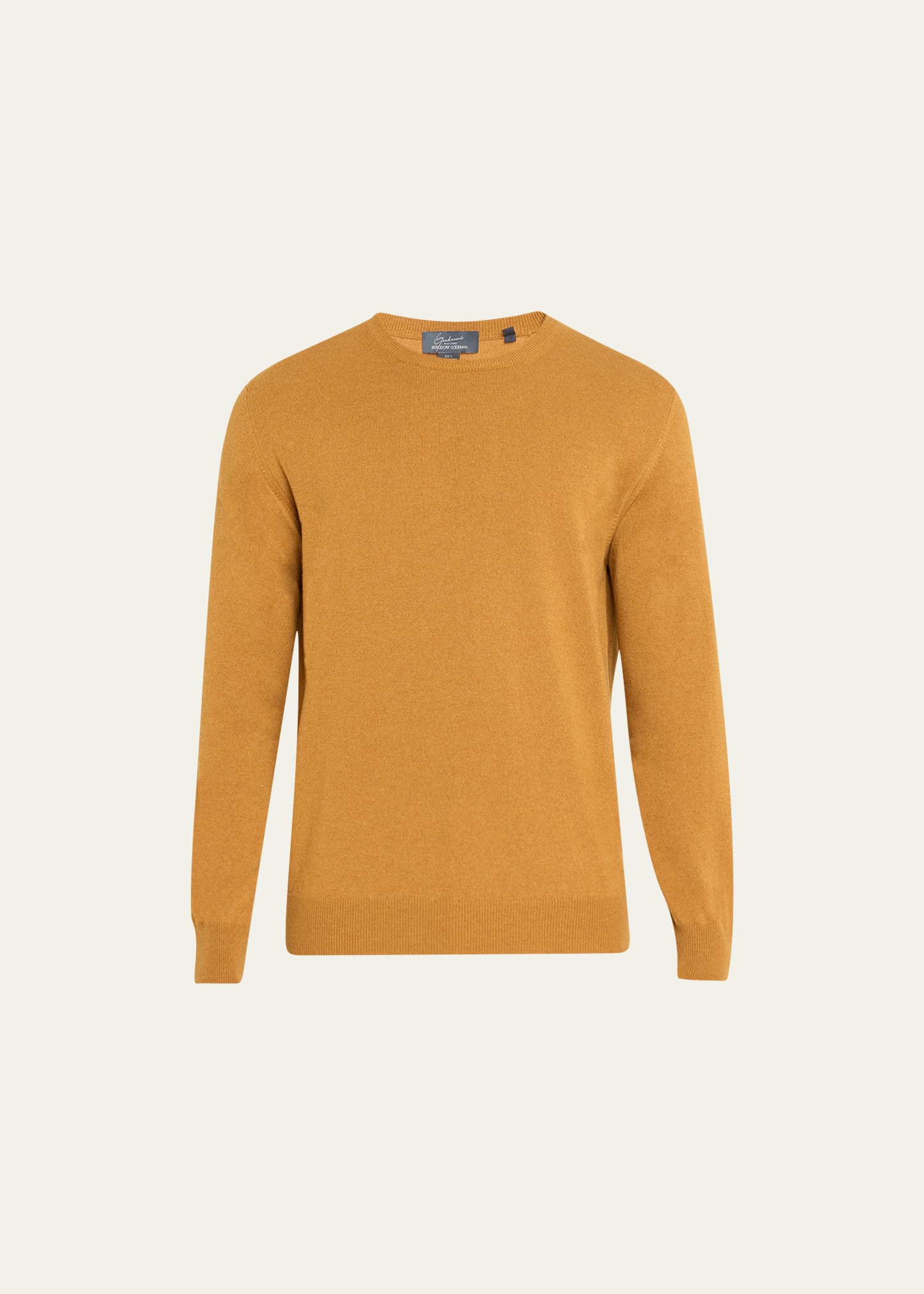Bergdorf Goodman Men's Solid Cashmere Crewneck Sweater In Ginger