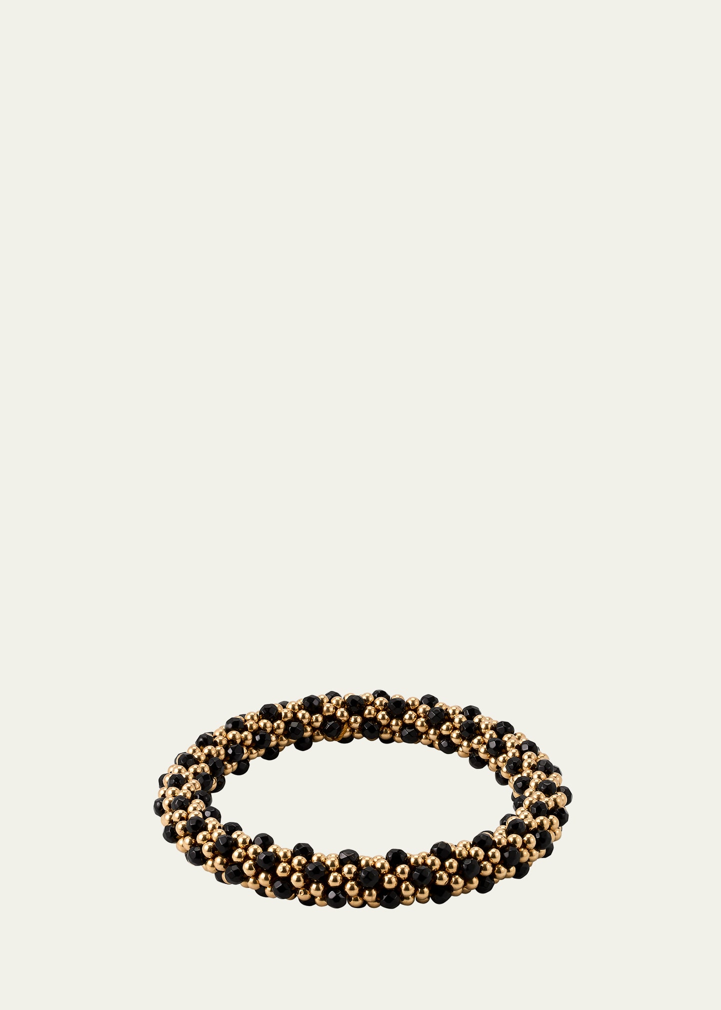 14k Gold and Black Onyx Bead Bracelet
