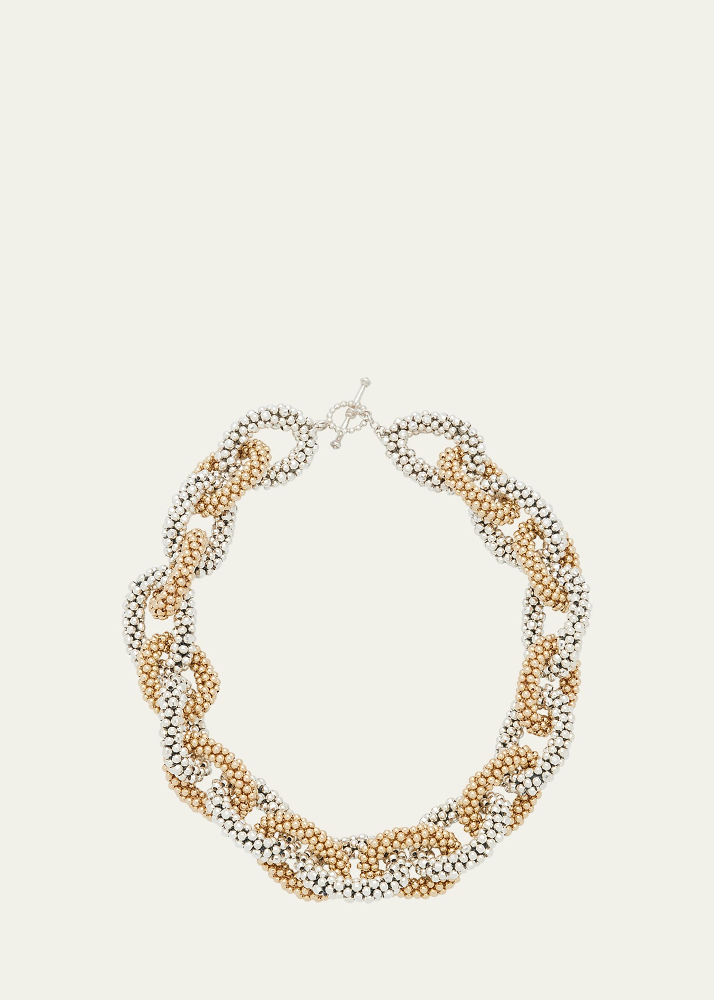Meredith Frederick Sterling Silver and 14K Gold Link Necklace