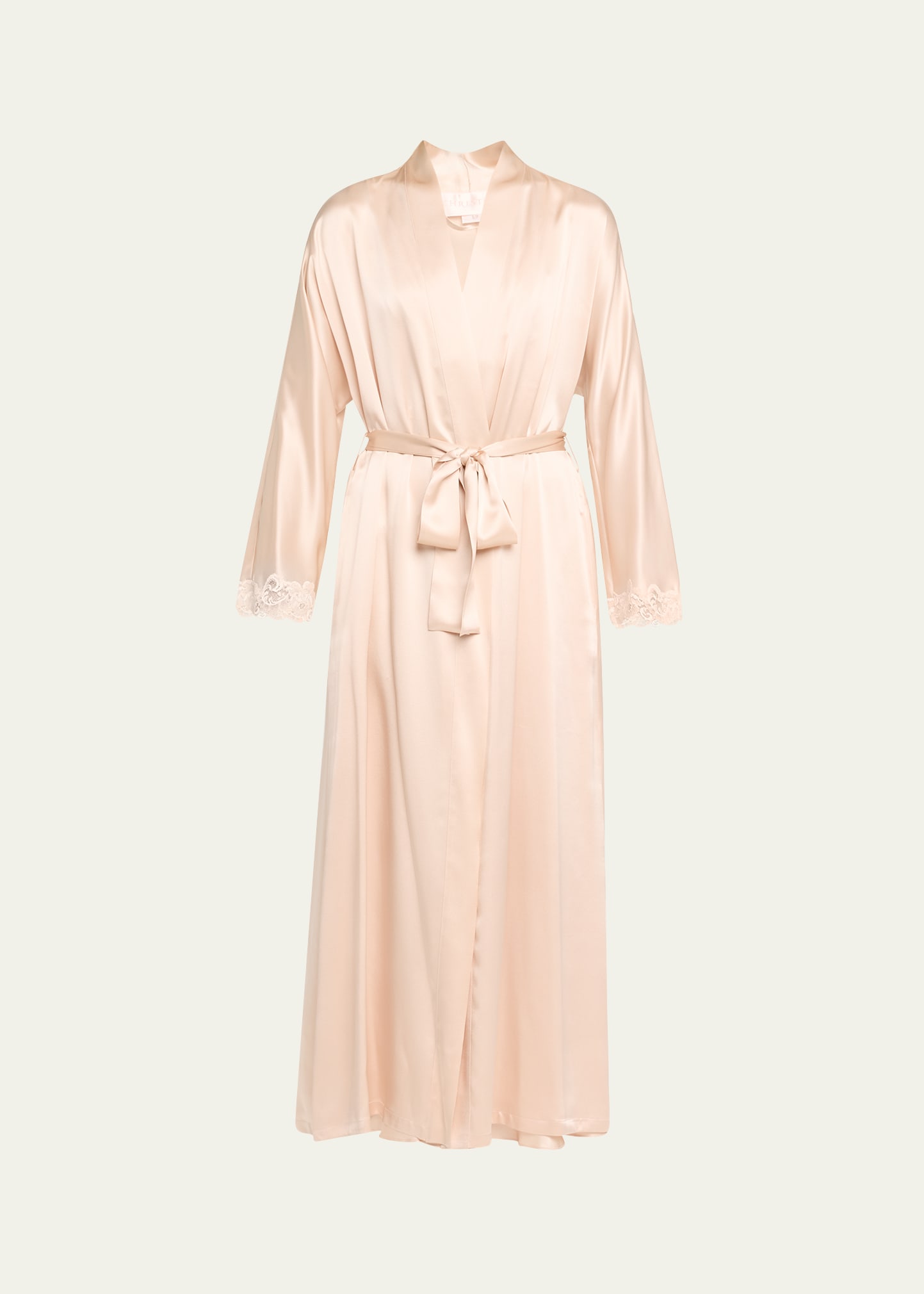 Christine Lingerie Bijoux Long Silk Robe In Light Pink