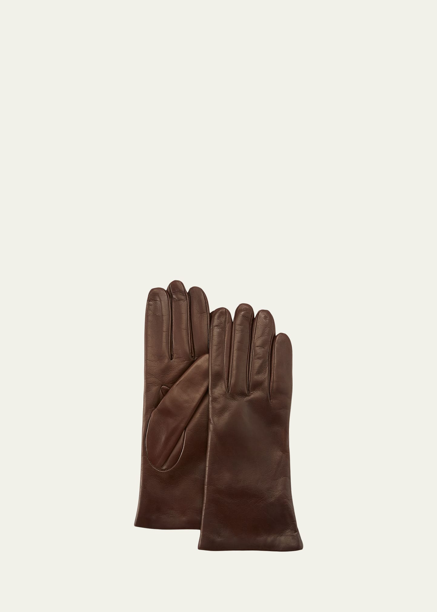 Shop Portolano Cashmere-lined Napa Leather Gloves In Cork