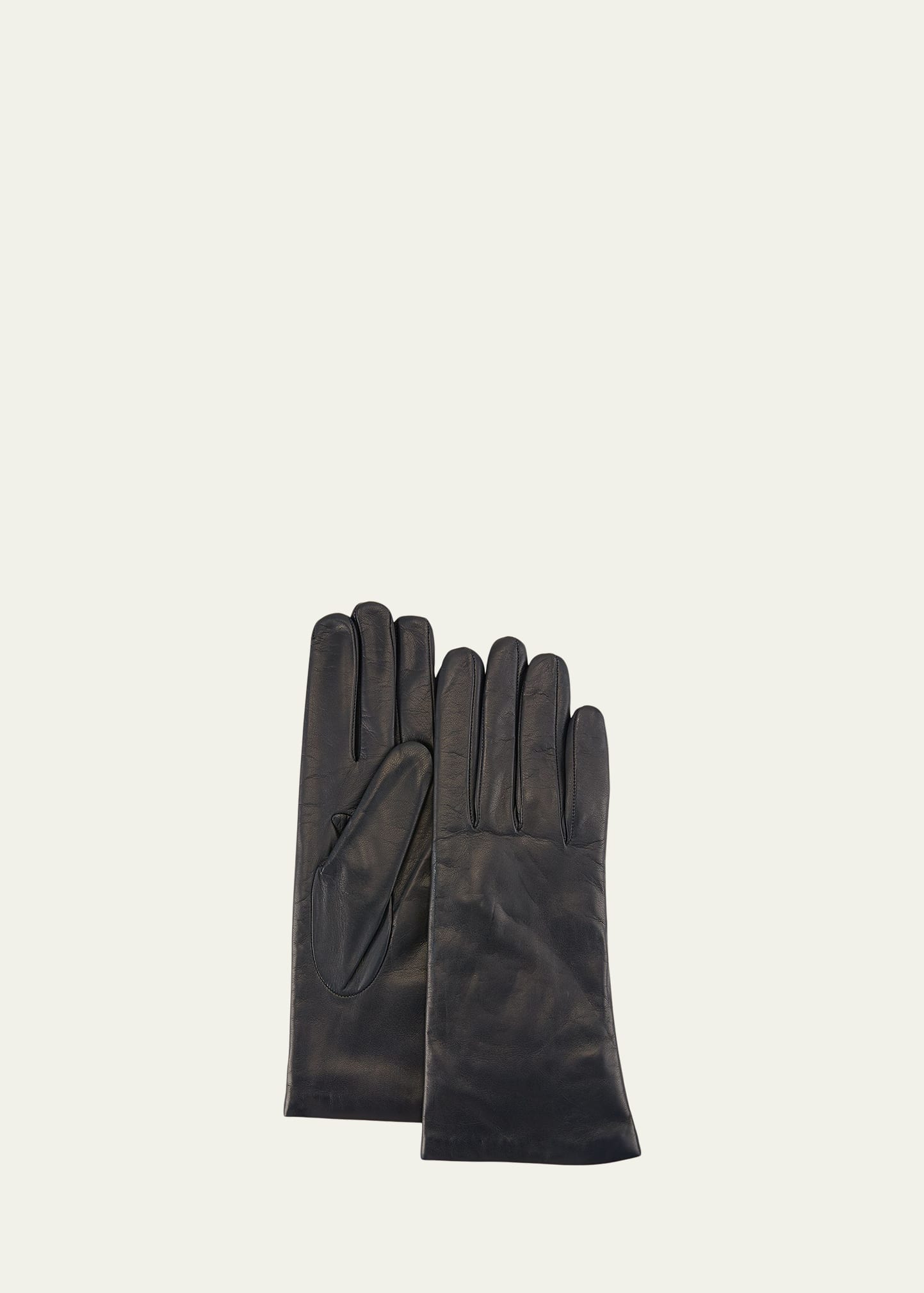 Portolano Cashmere-lined Napa Leather Gloves In Navy