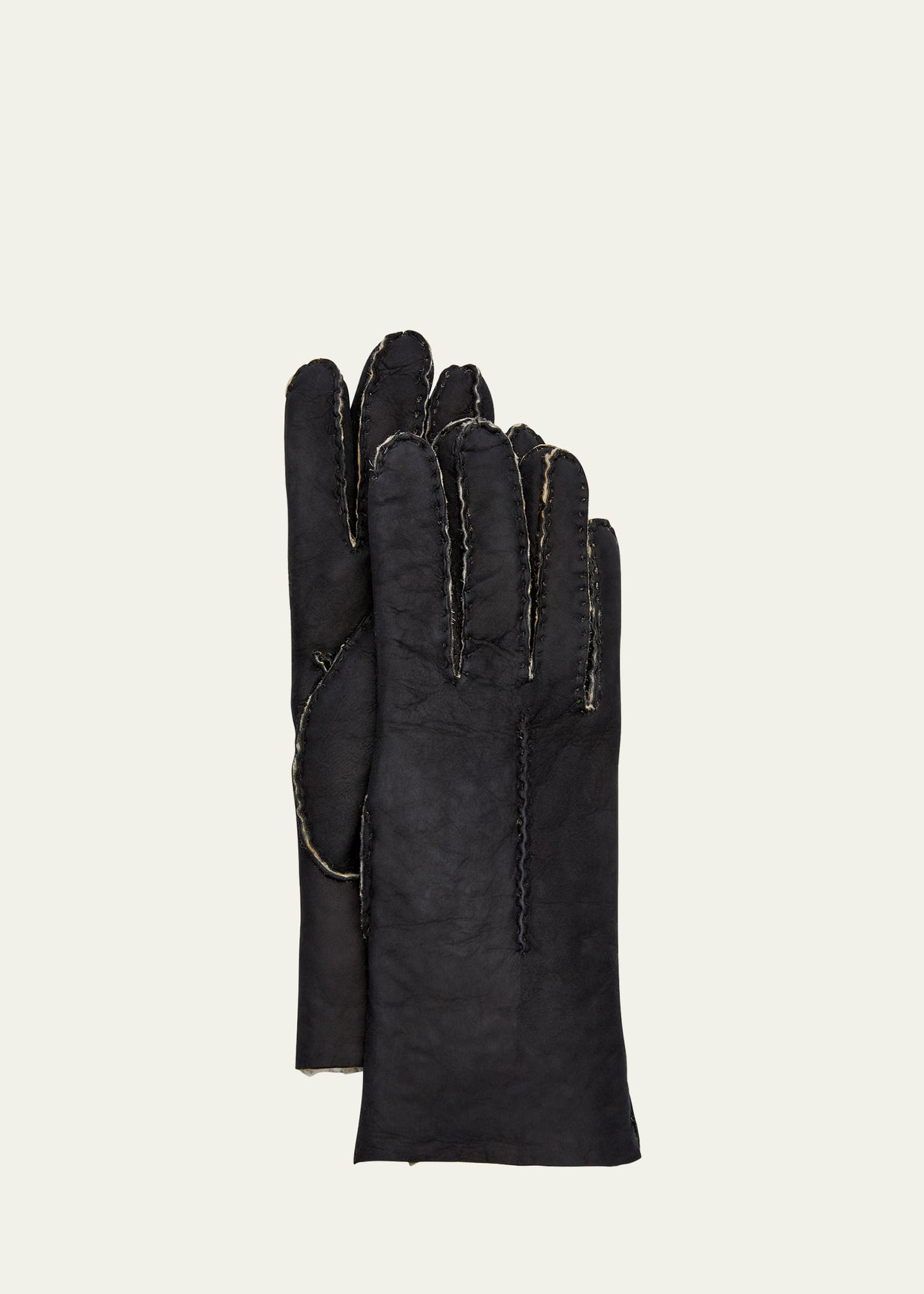 Guanti Giglio Fiorentino Lambskin Shearling-lined Gloves In Tan