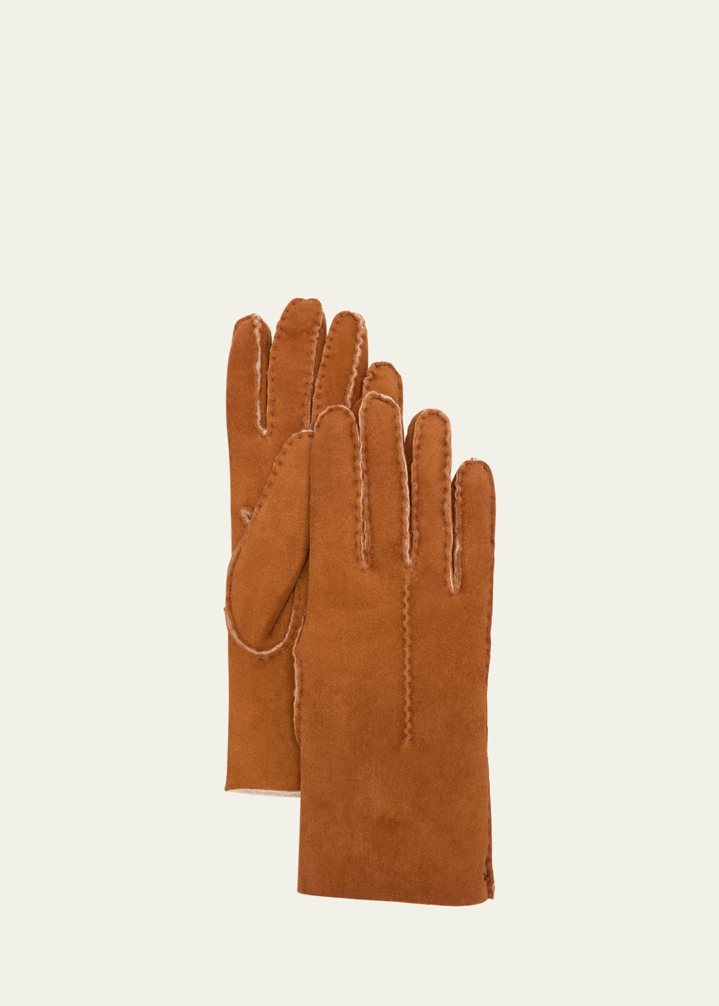 Guanti Giglio Fiorentino Lambskin Shearling-lined Gloves In Dark Brown