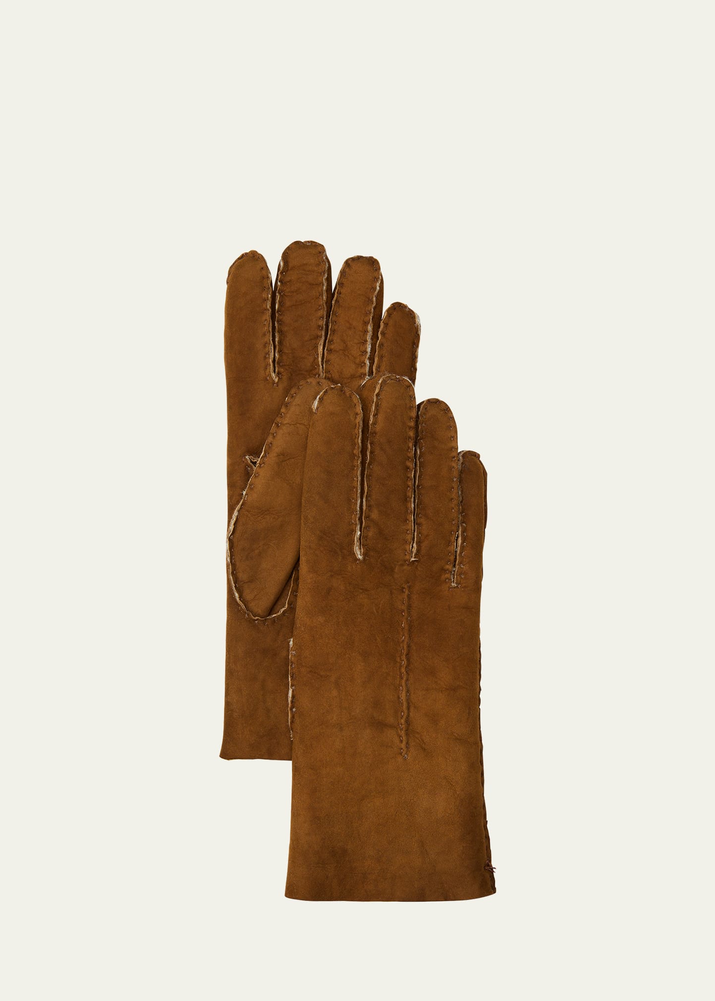 Guanti Giglio Fiorentino Lambskin Shearling-lined Gloves In Hazel