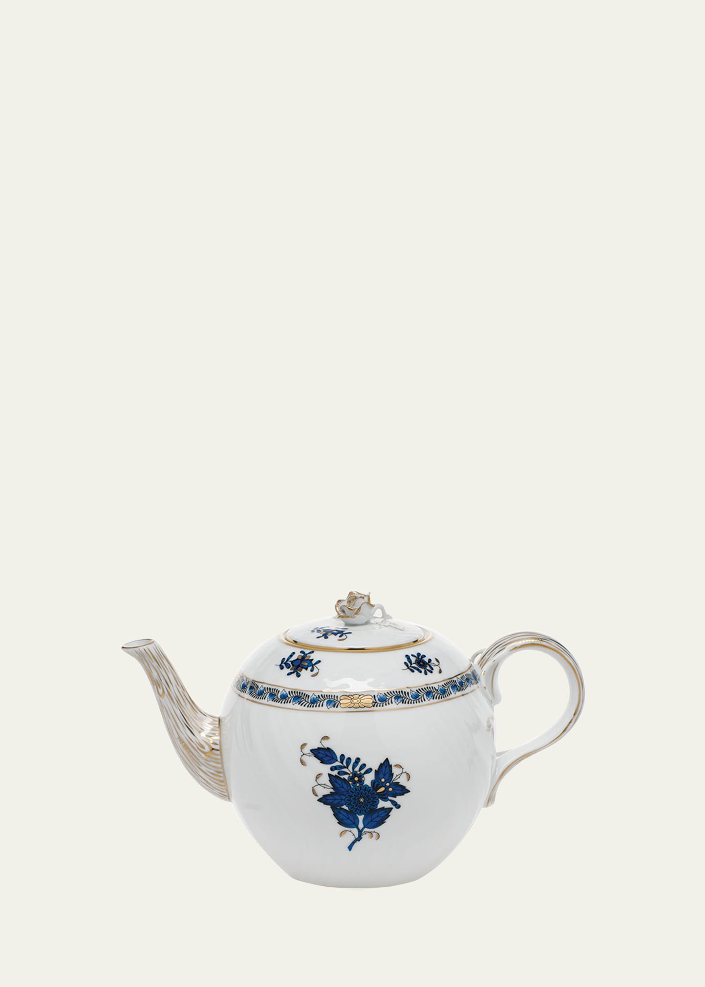 Chinese Bouquet Black Sapphire Teapot