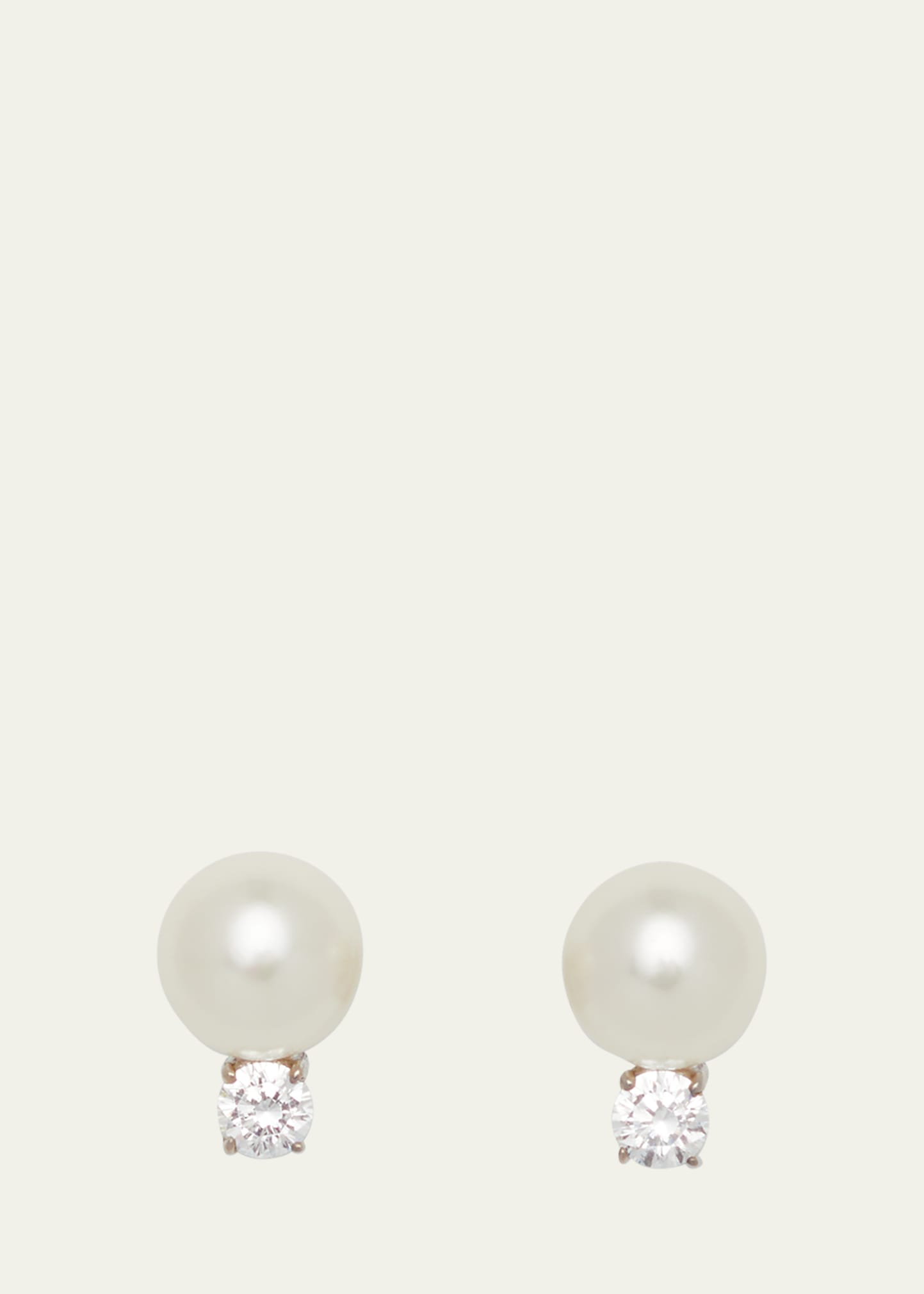 Fantasia by DeSerio 10mm Pearly Bead & Crystal Stud Earrings