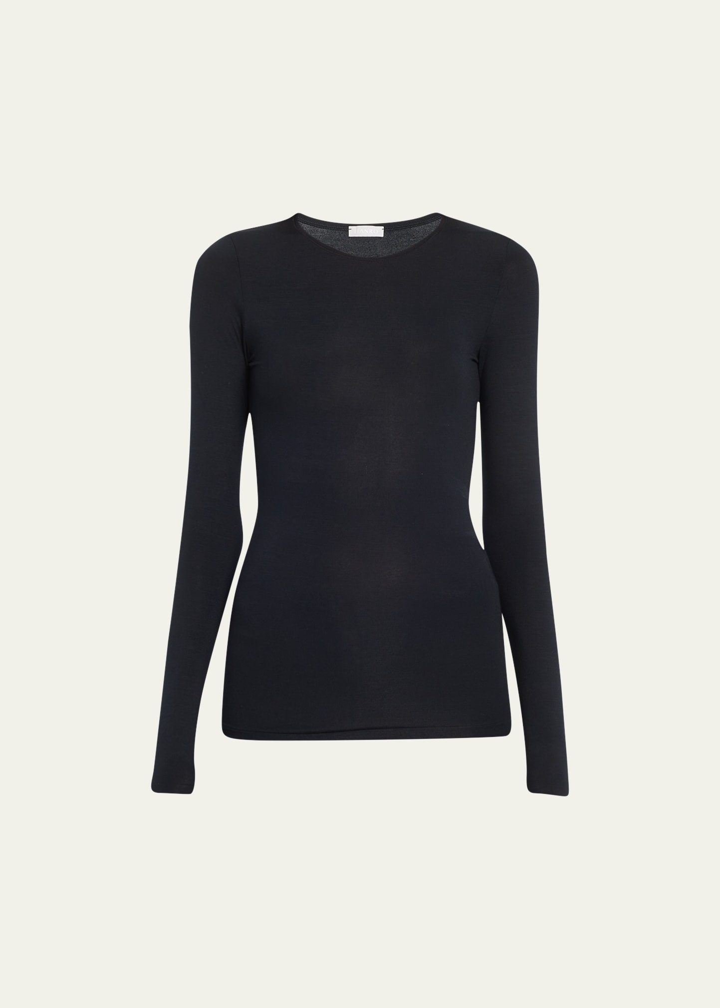 Hanro Soft Touch Long-sleeve Top In Black