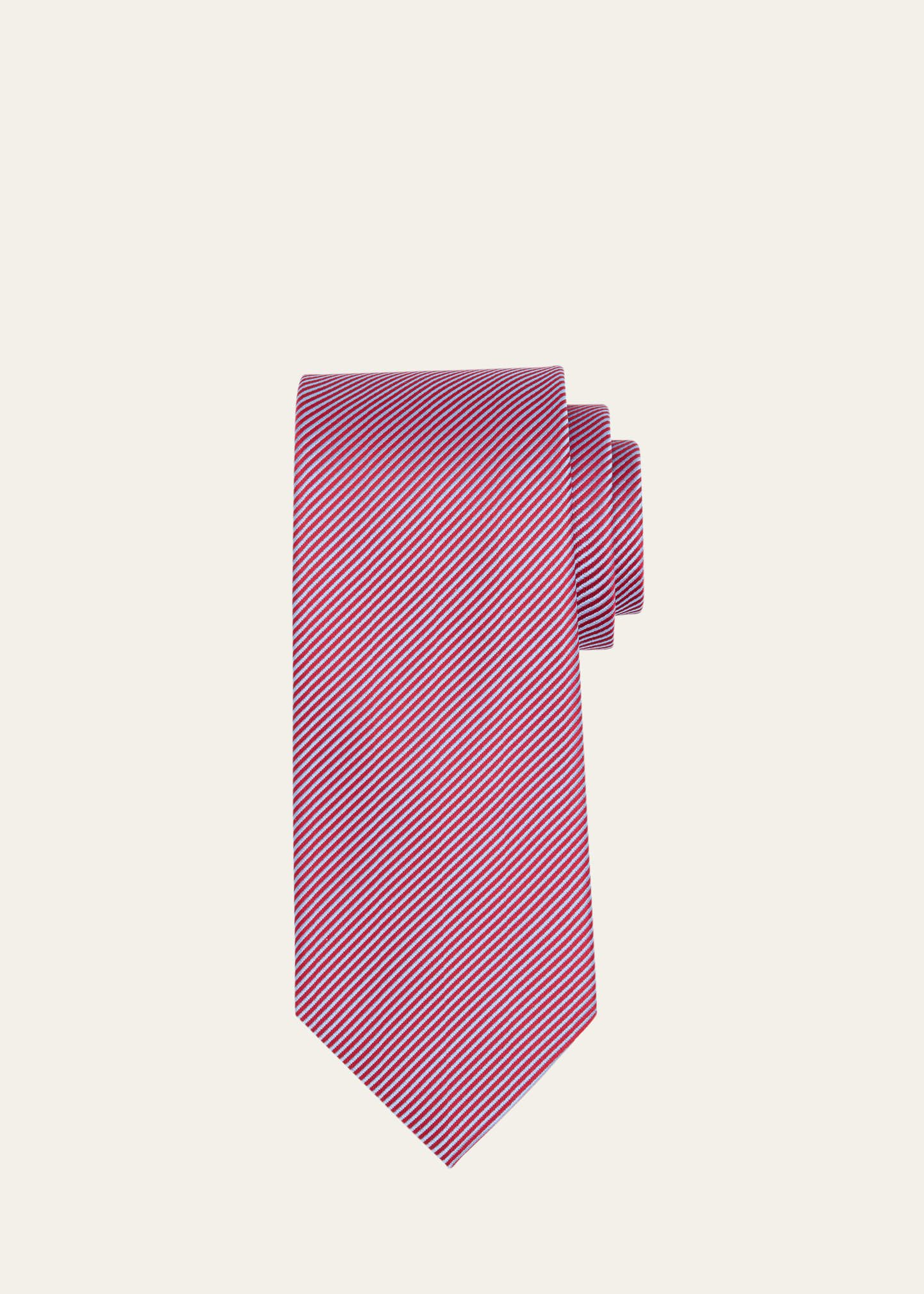 Charvet Men's Stripe Satin Tie In Pink
