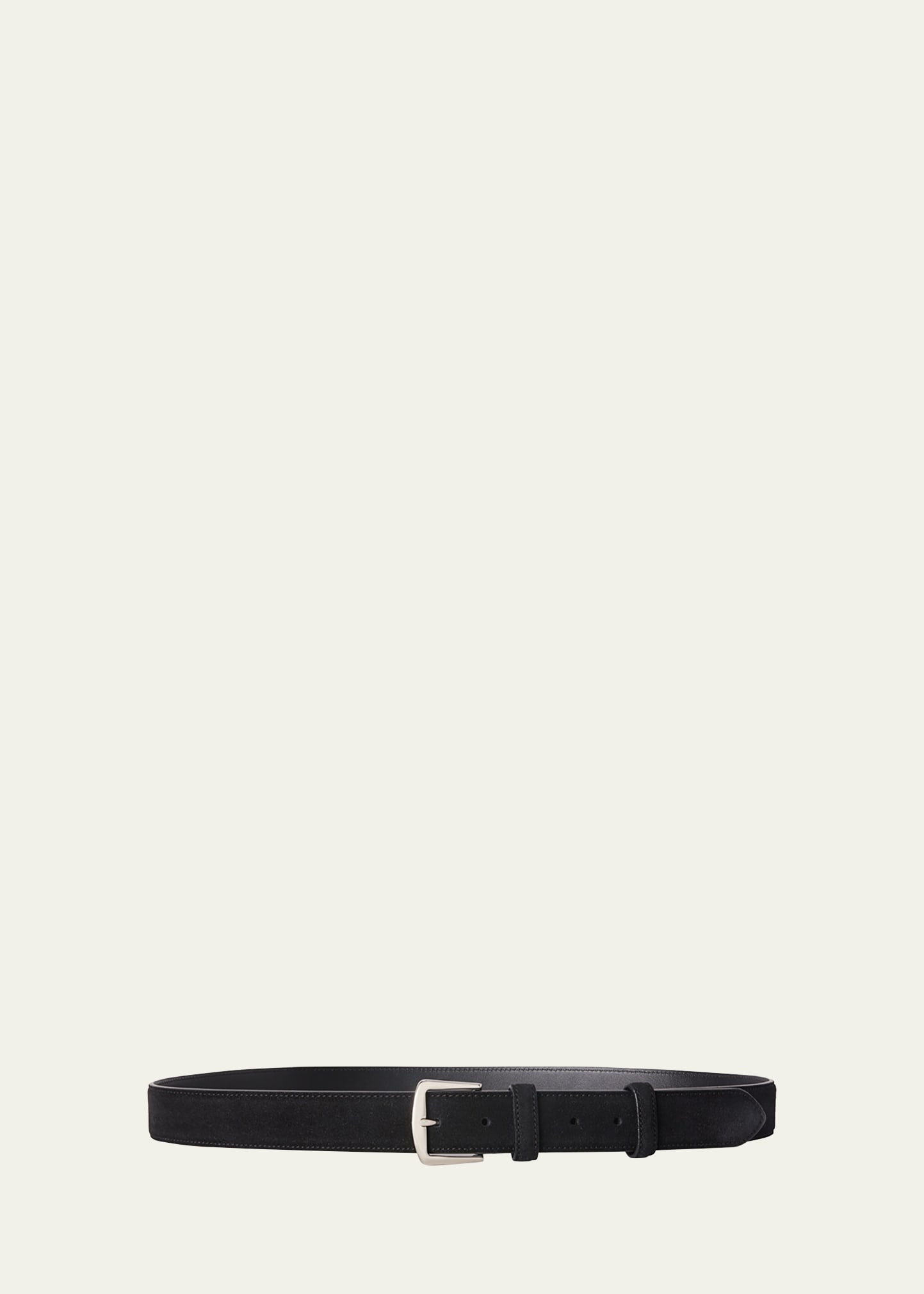 Loro Piana Men's Alsavel Suede Belt In Black