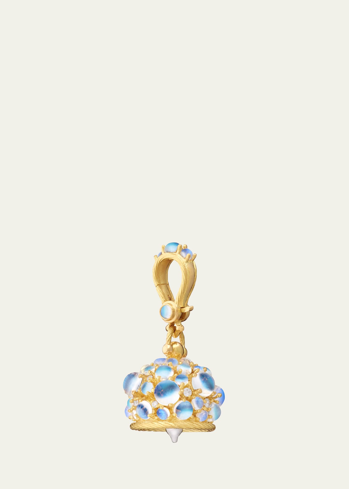 Yellow Gold #3 Cabochon Bell with Moonstone and Diamonds