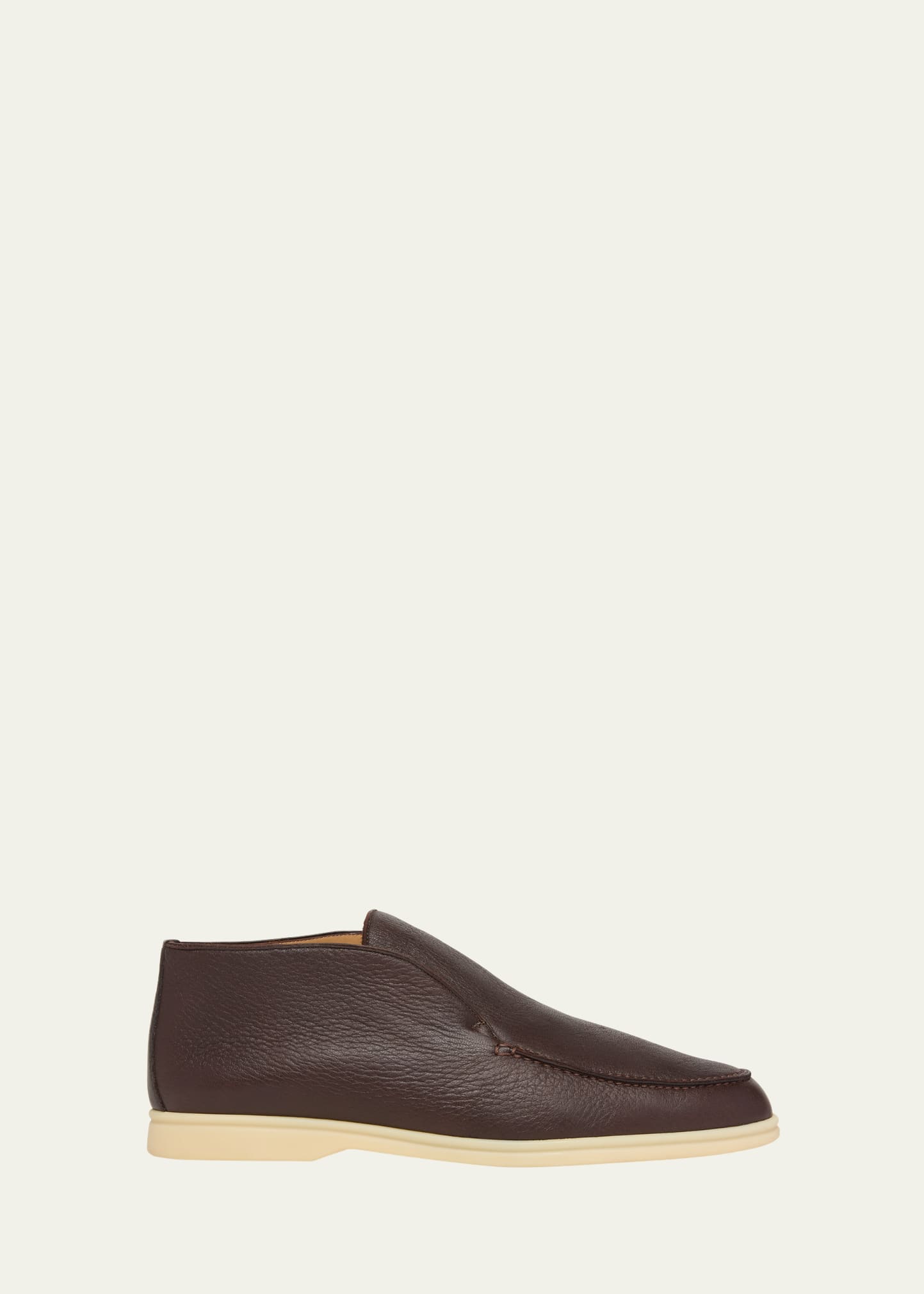 Loro Piana Leather Chukka Boot In Very Dark Brown