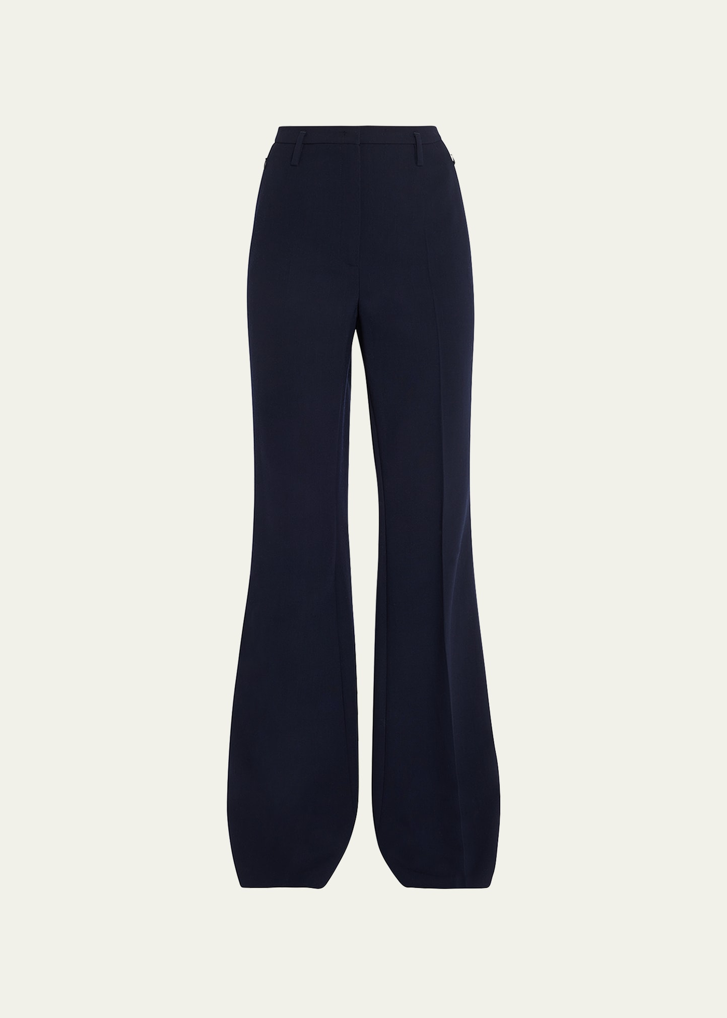 Akris Farrah Boot-cut Mid-rise Wool Pants In Azurite