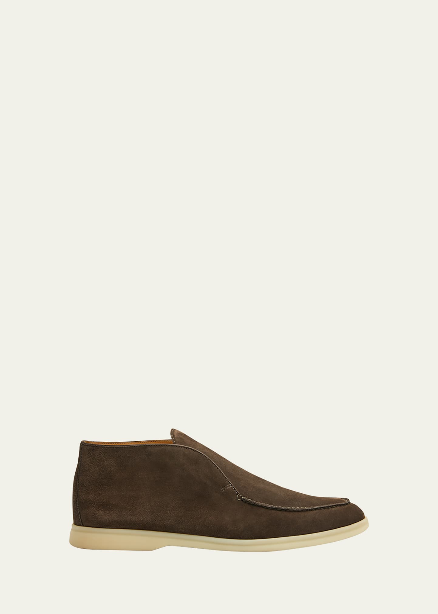 Loro Piana Men's Open Walk Suede Chukka Boots In Medium Gray