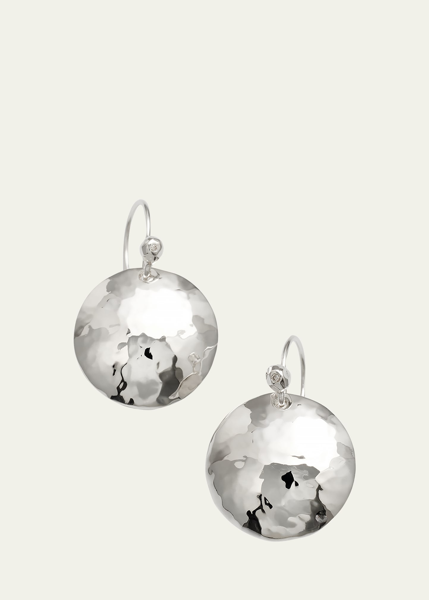 Disc Earrings in Sterling SIlver with Diamonds