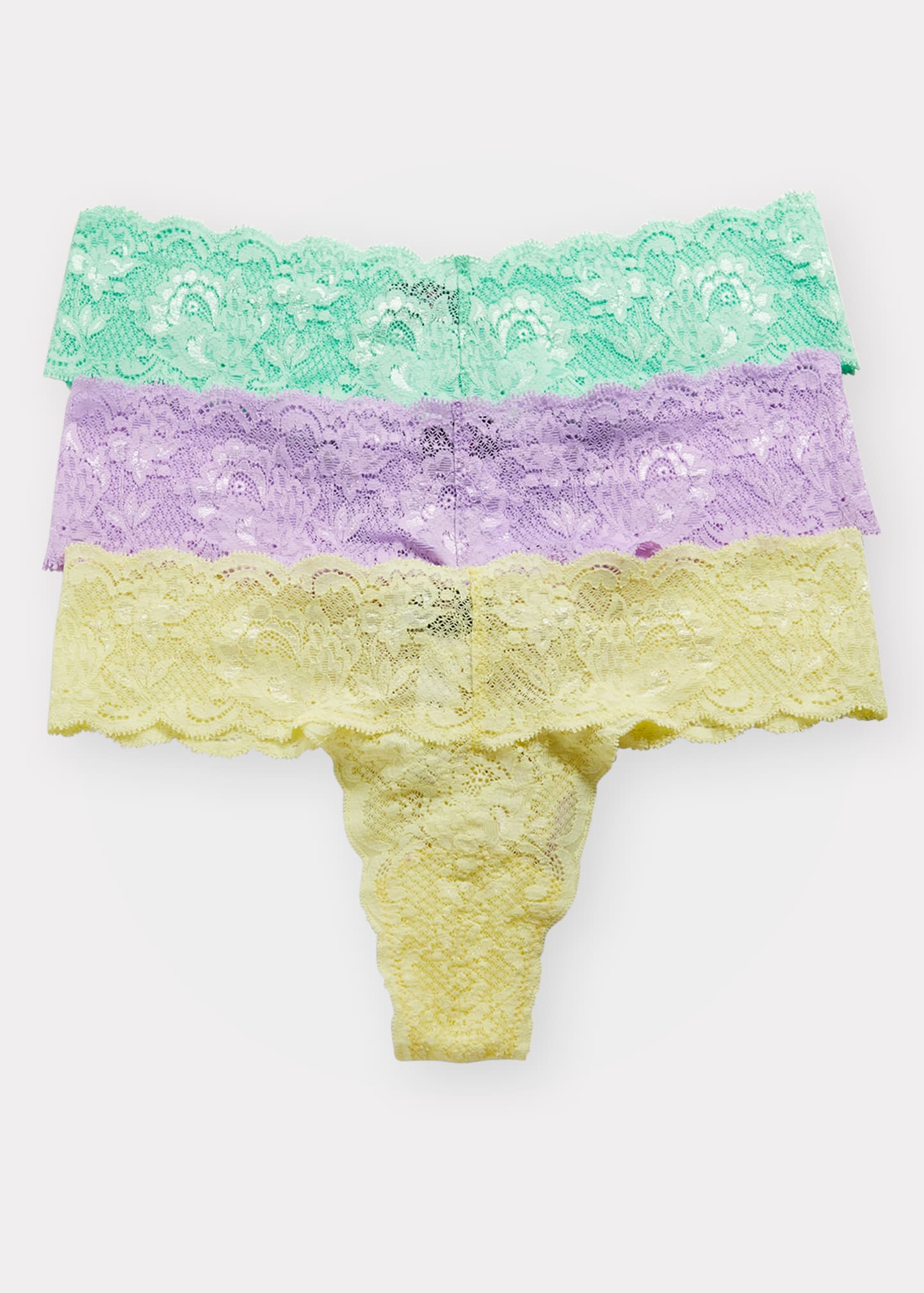 Cosabella 3-pack Never Say Never Cutie Thongs In Ghana Green Icy V