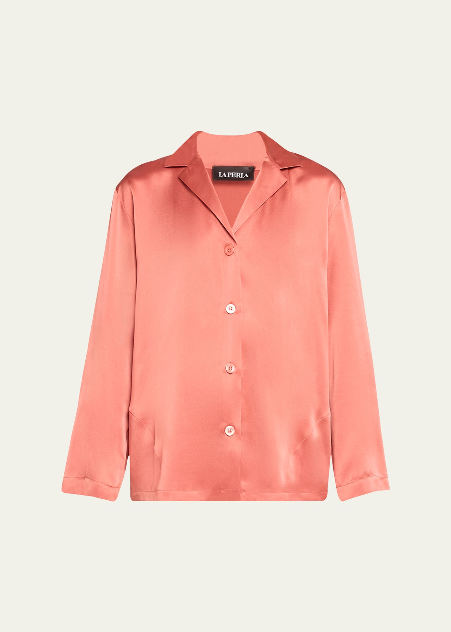 La Perla Long-sleeve Silk Pajama Set In Pink