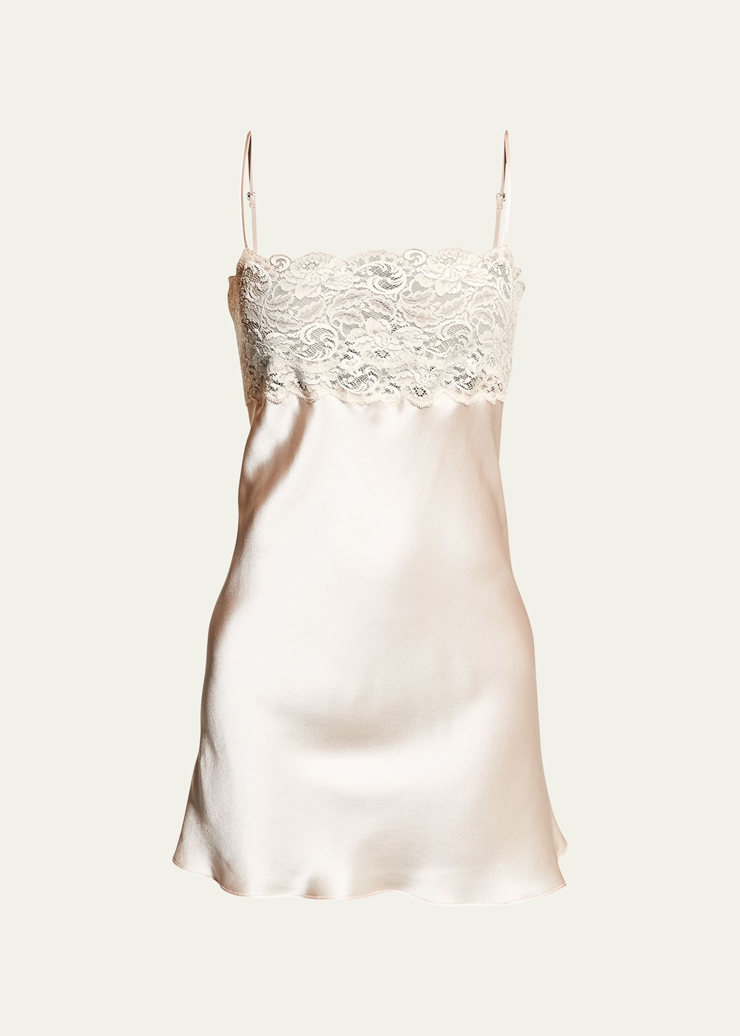 Bijoux Lace-Trim Silk Chemise