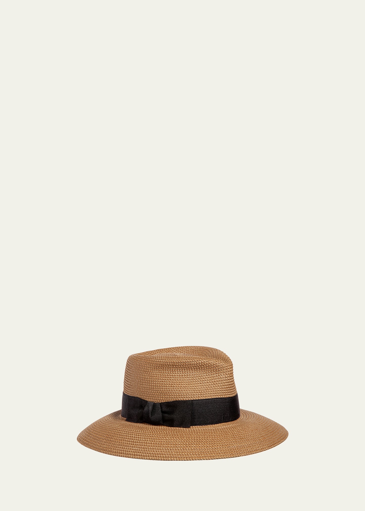 Phoenix Woven Boater Hat, Natural/Black