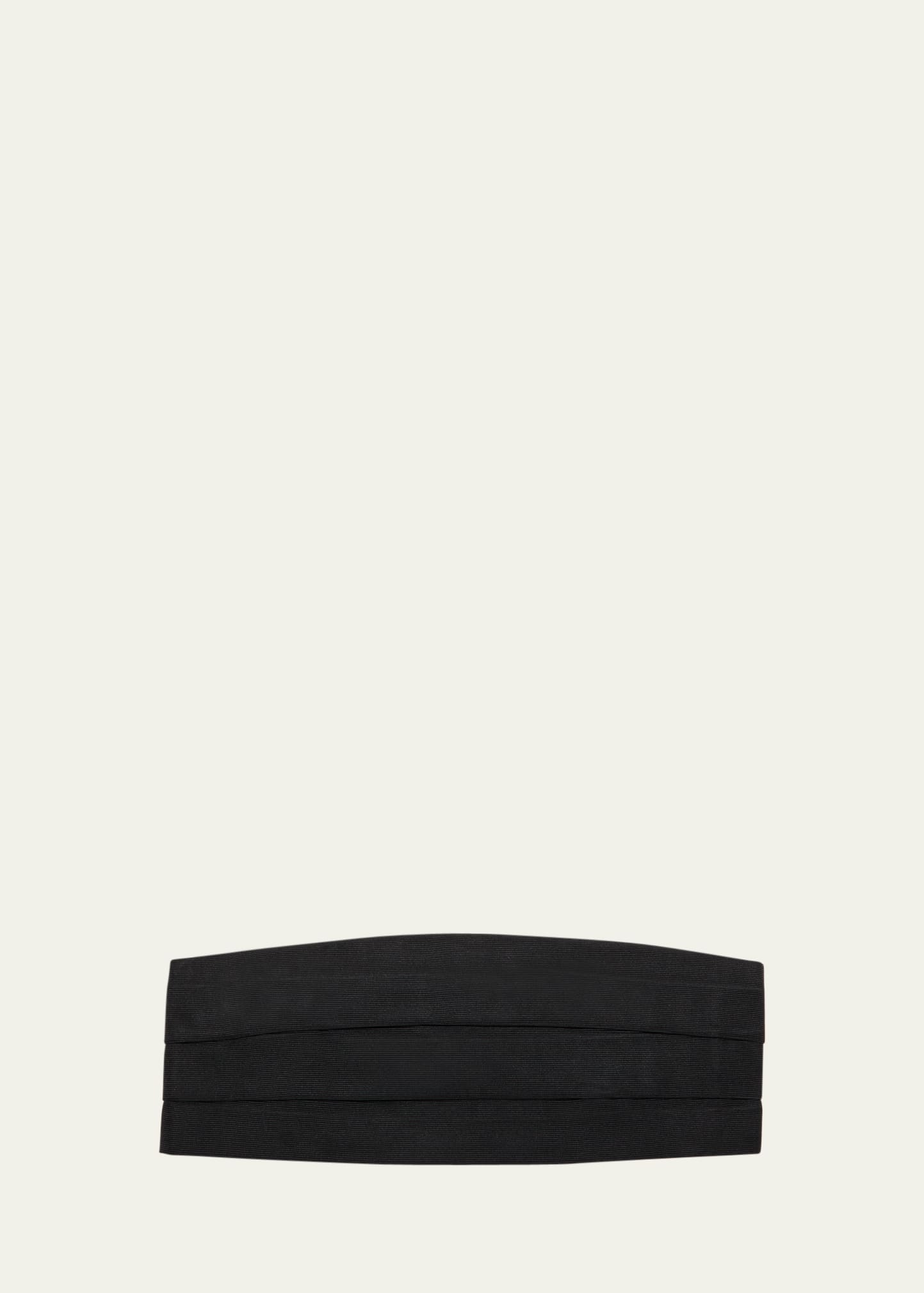 Shop Charvet Men's Silk Grosgrain Cummerbund In Black