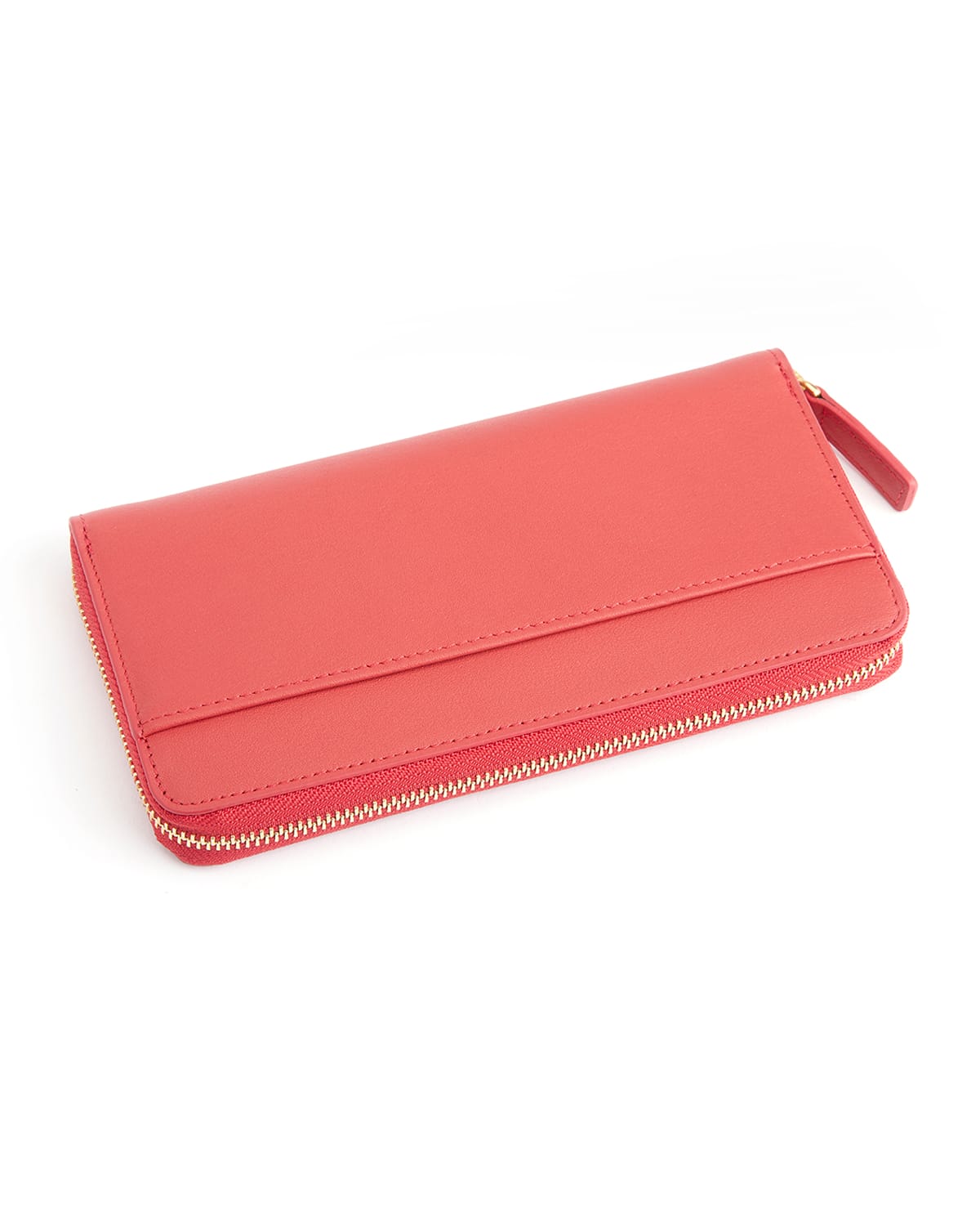 Royce New York Rfid Blocking Continental Wallet, Personalized In Red