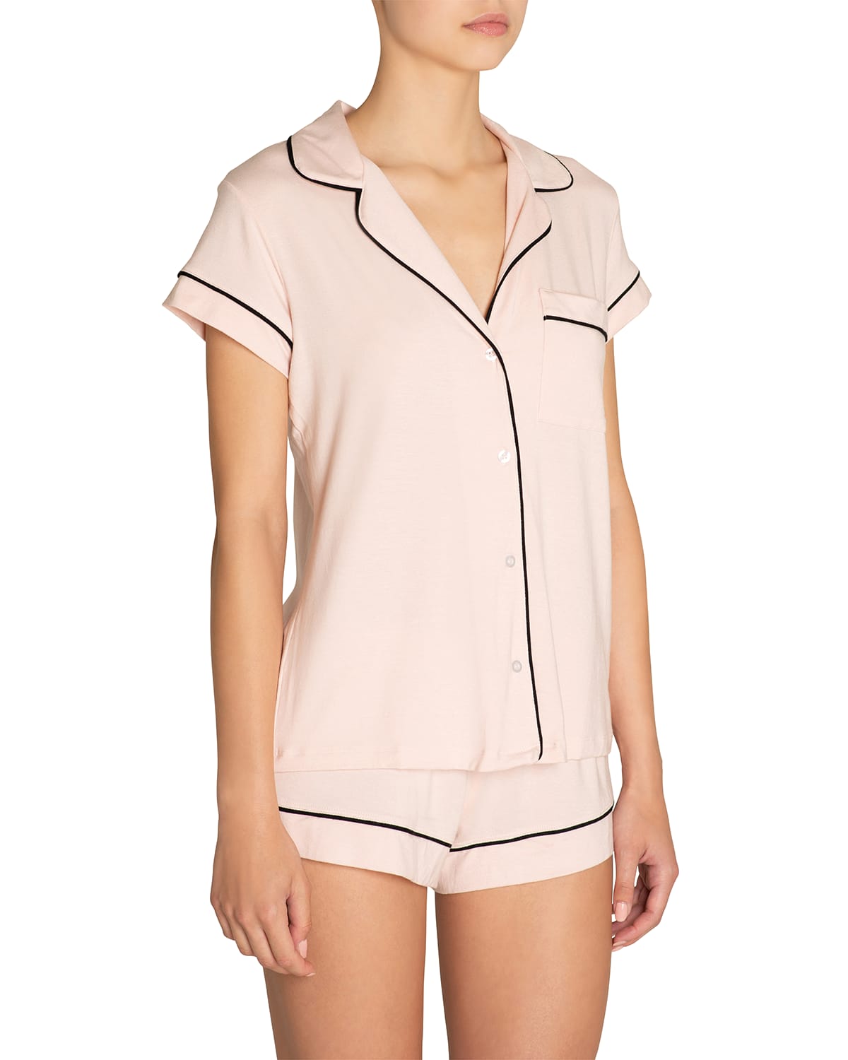 Shop Eberjey Gisele Shortie Pajama Set In Light Pink