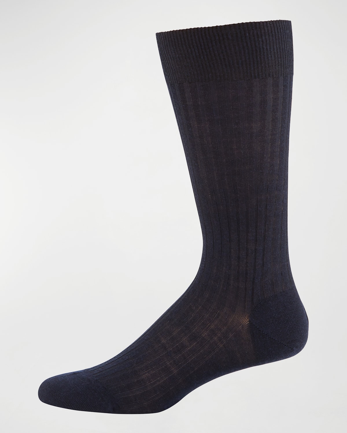 Pantherella Mid-calf Stretch-lisle Dress Socks In Navy