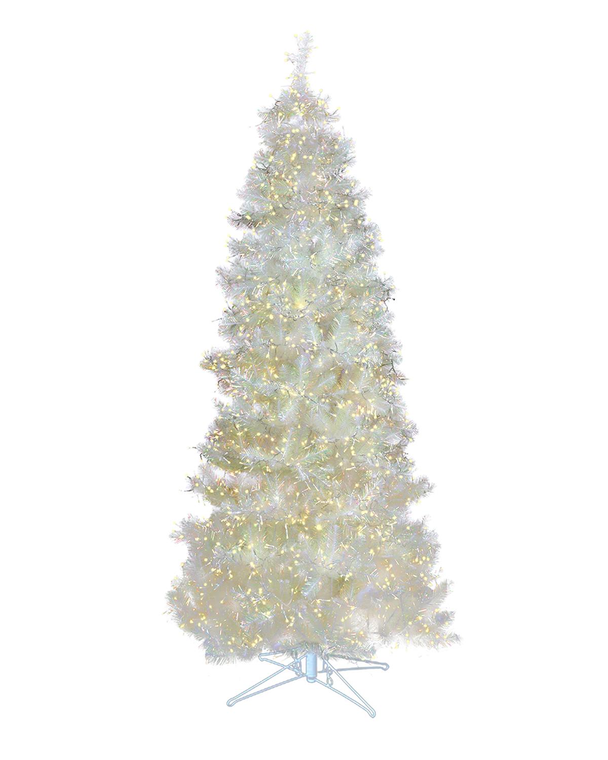 Barcana 9' White Iridescent Tree With Led Lights