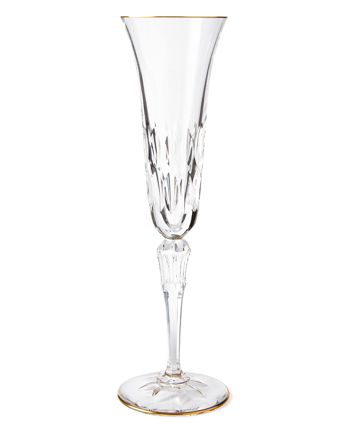 Saint Louis Crystal Stella Champagne Flute With Gold Rim