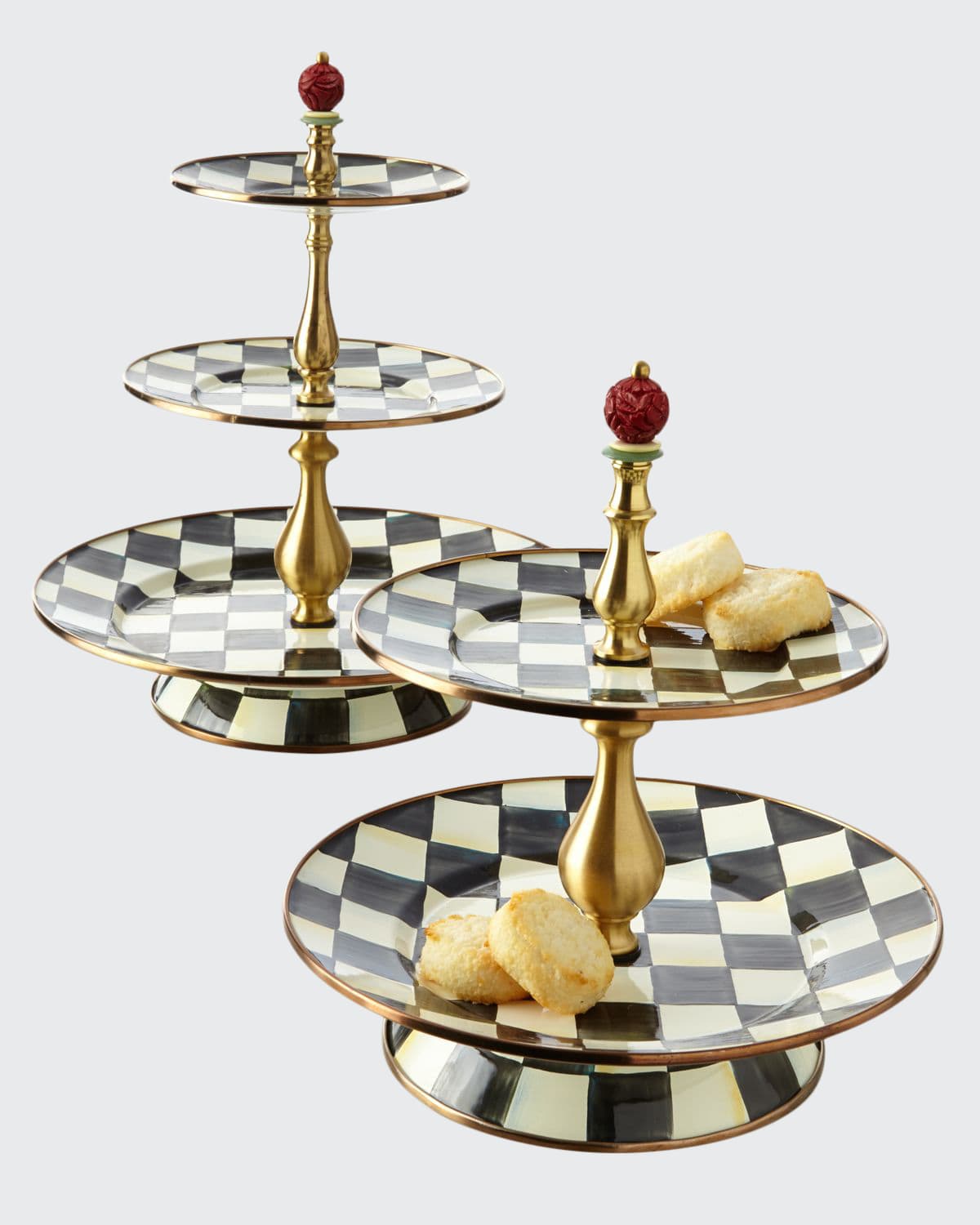 Mackenzie-childs Courtly Check Two-tier Sweet Stand