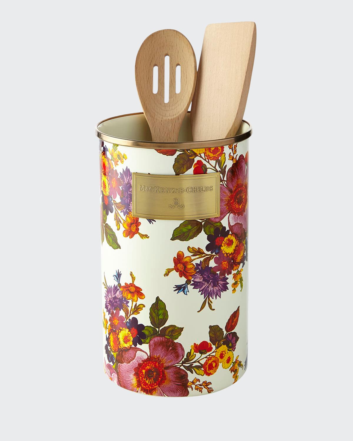 Mackenzie-childs Flower Market White Utensil Holder