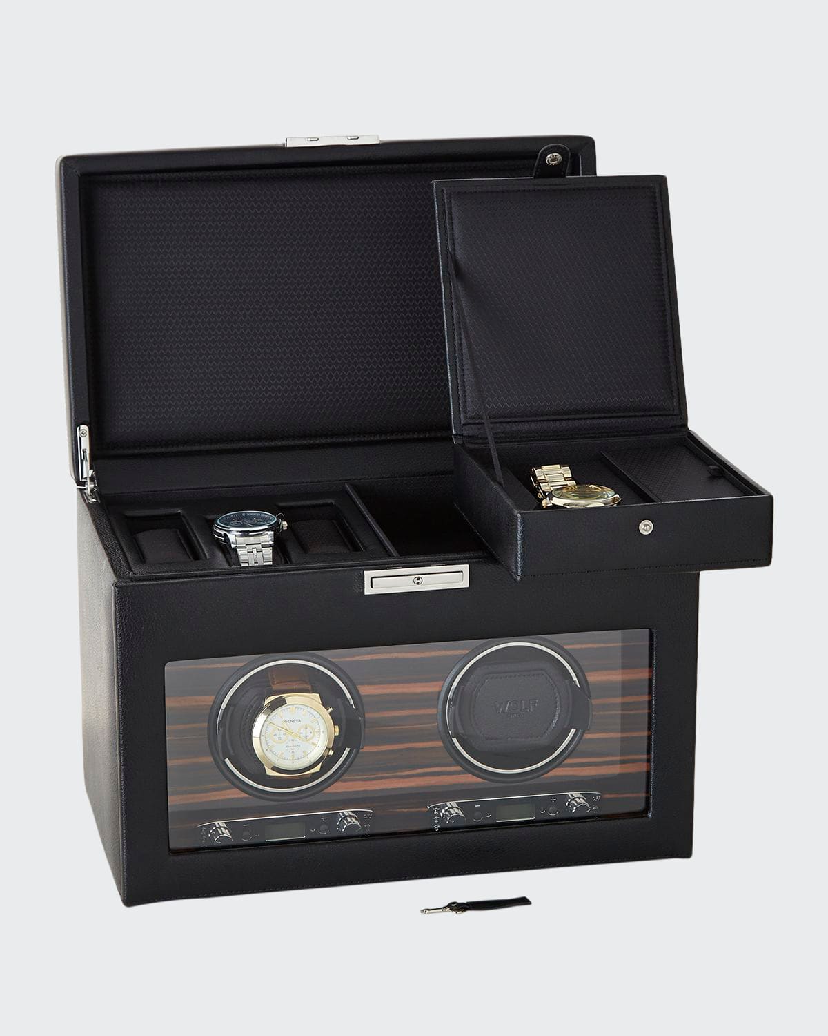 Wolf Roadster Double Watch Winder In Black