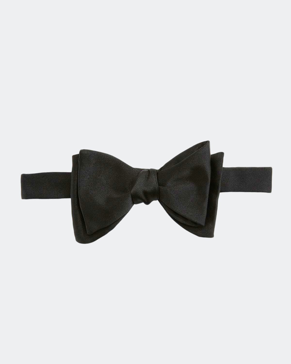 Ralph Lauren Solid Satin Bow Tie In Black