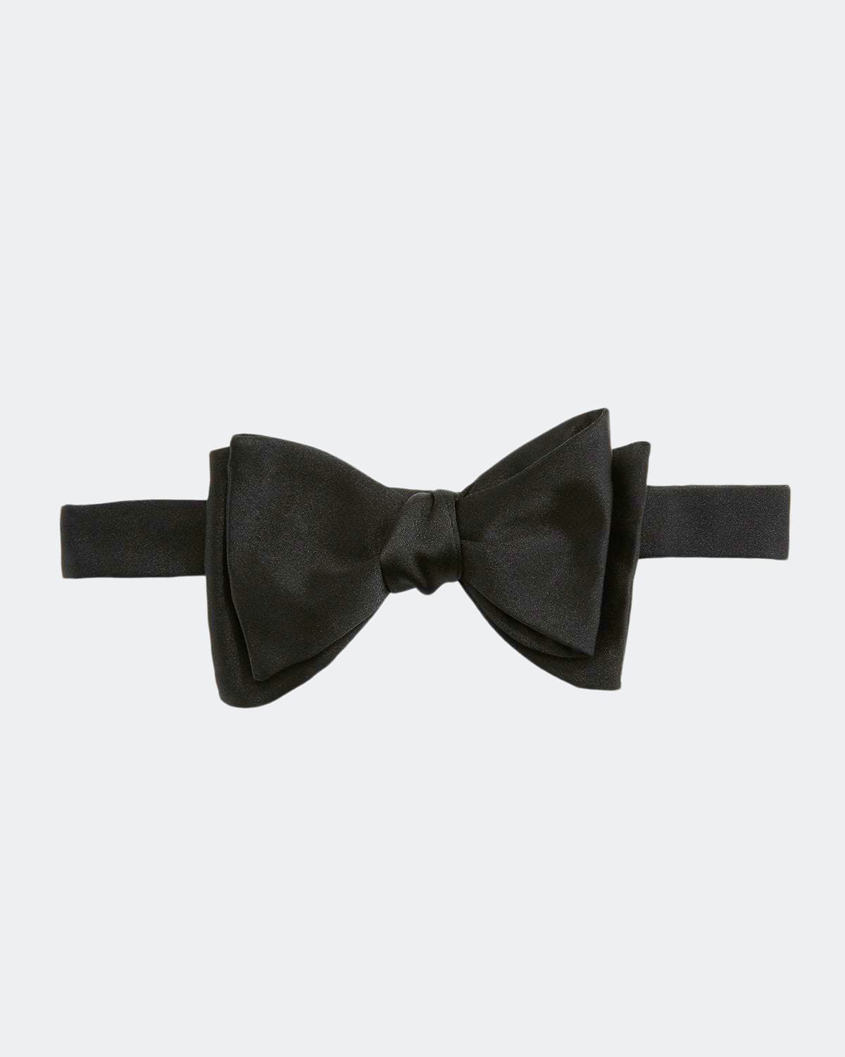 Shop Ralph Lauren Purple Label Solid Satin Bow Tie In Black