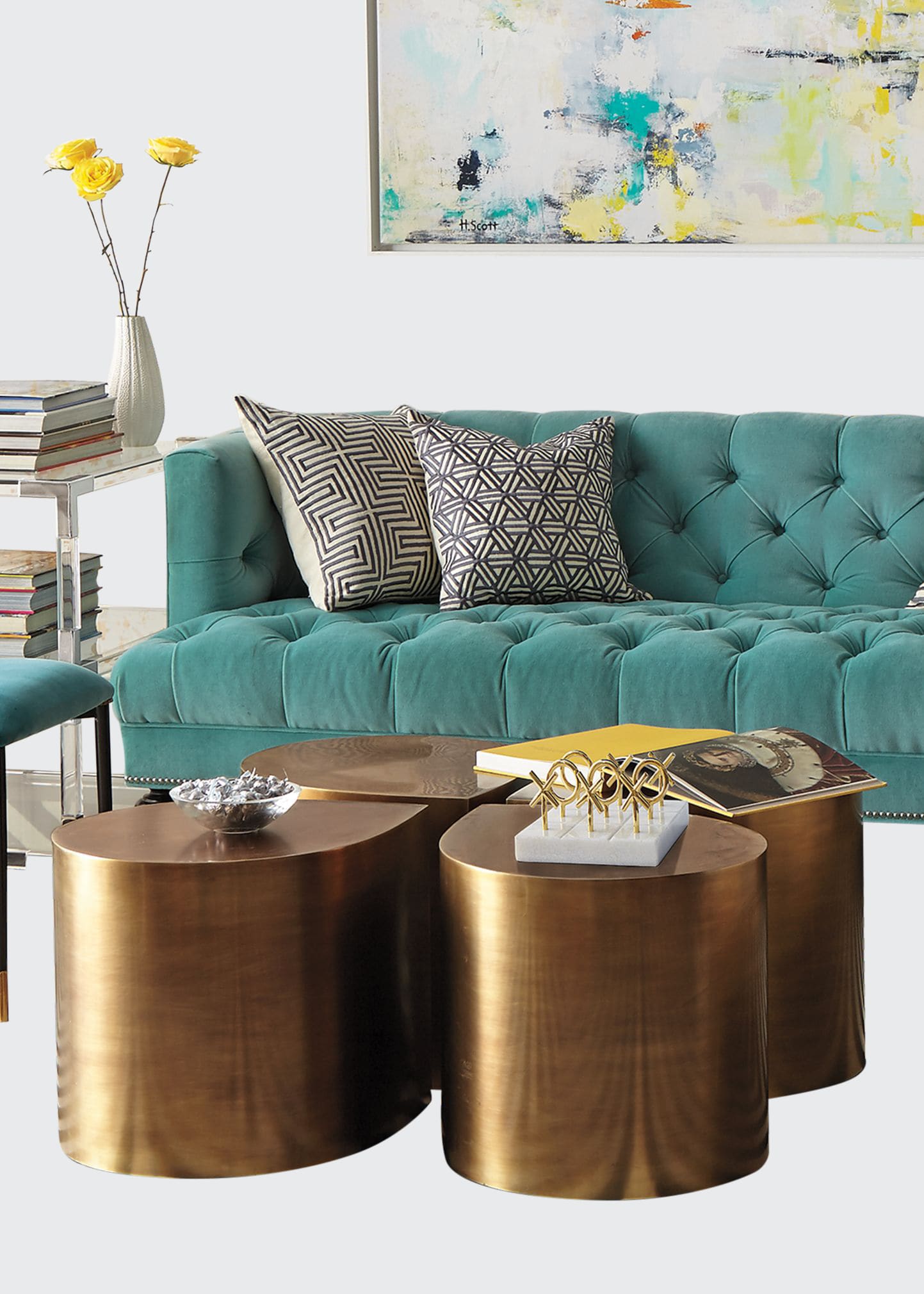 Jonathan Adler Brass Teardrop Table