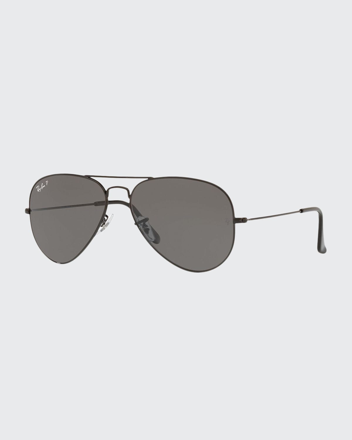 Ray Ban Metal Polarized Aviator Sunglasses In Black Polar