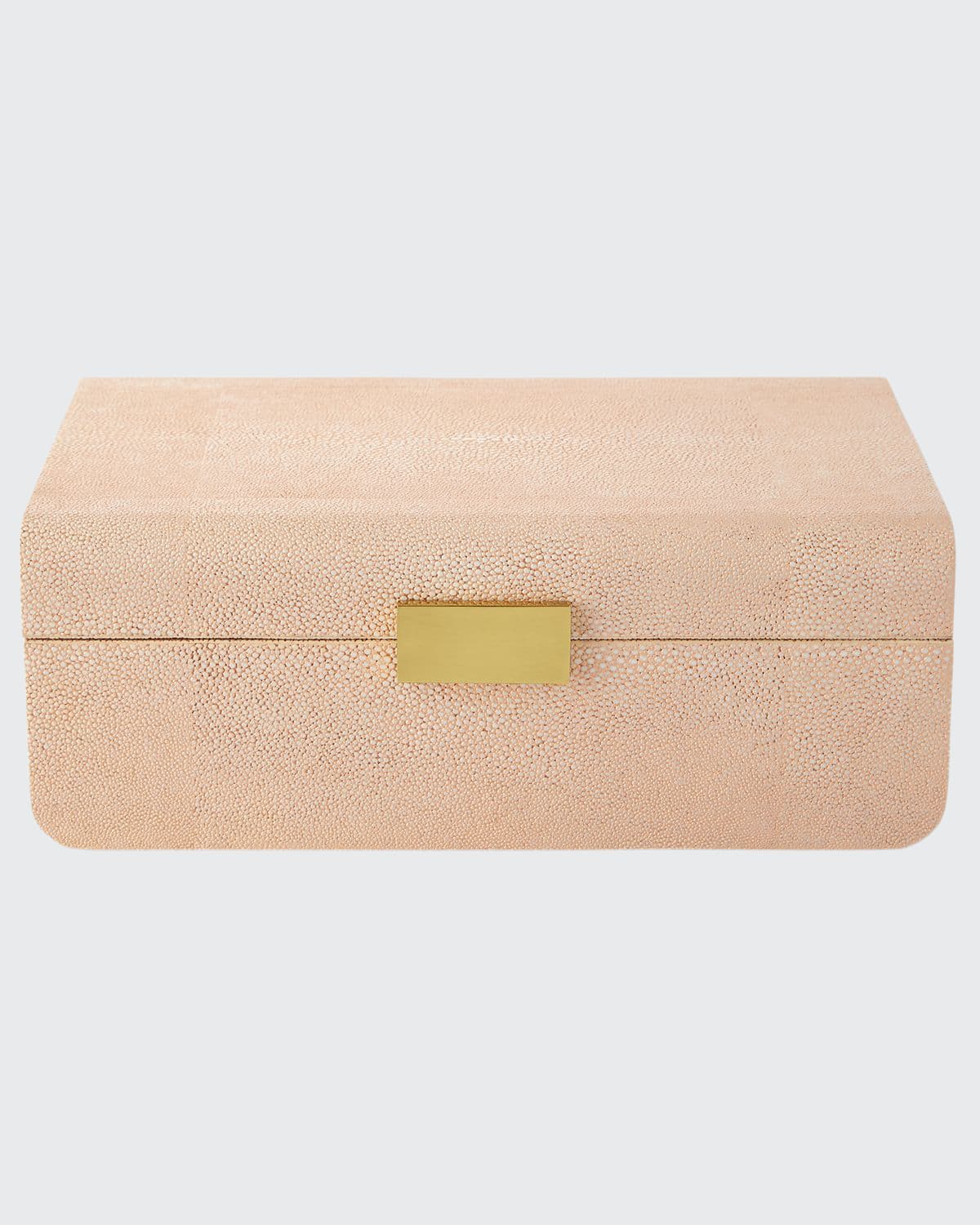 Aerin Large Blush Modern Faux-shagreen Decorative Box