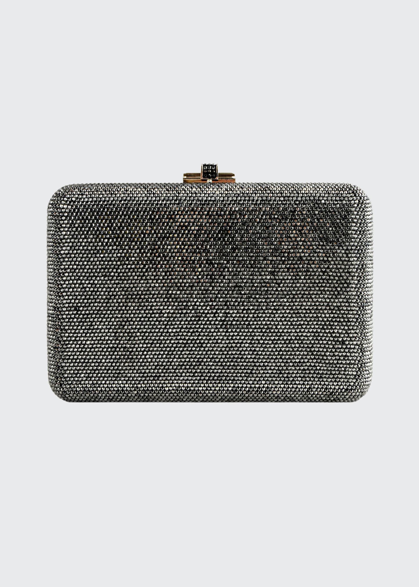 Judith Leiber Slim Slide Crystal Evening Clutch Bag In Anthracite