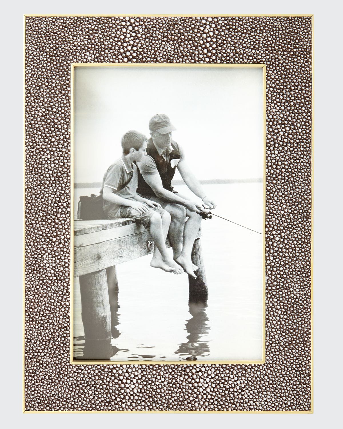 Aerin Classic Chocolate Faux-shagreen Picture Frame, 4" X 6"
